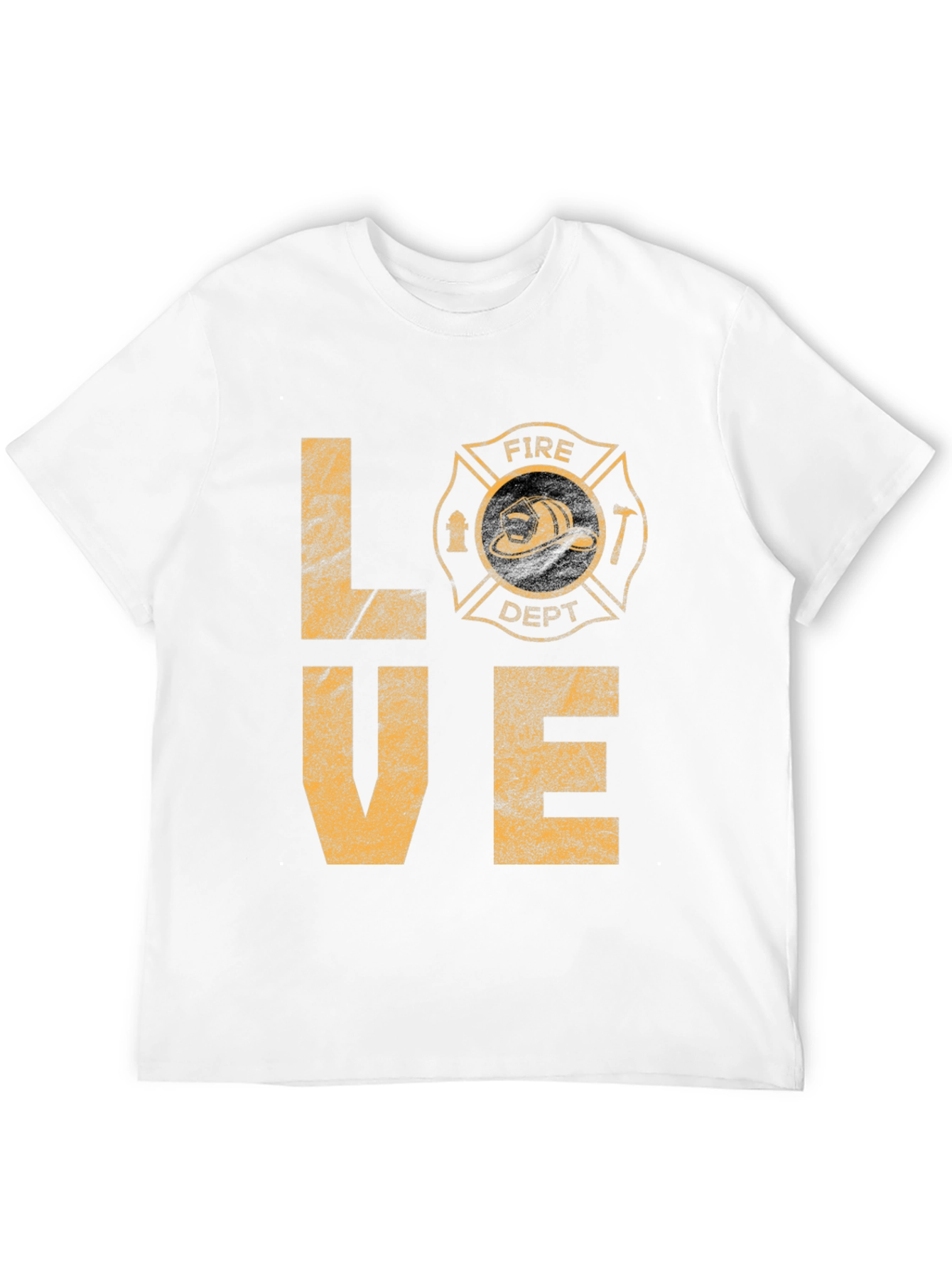 Fire Dept LOVE Graphic T-Shirt - Black Cotton Tee