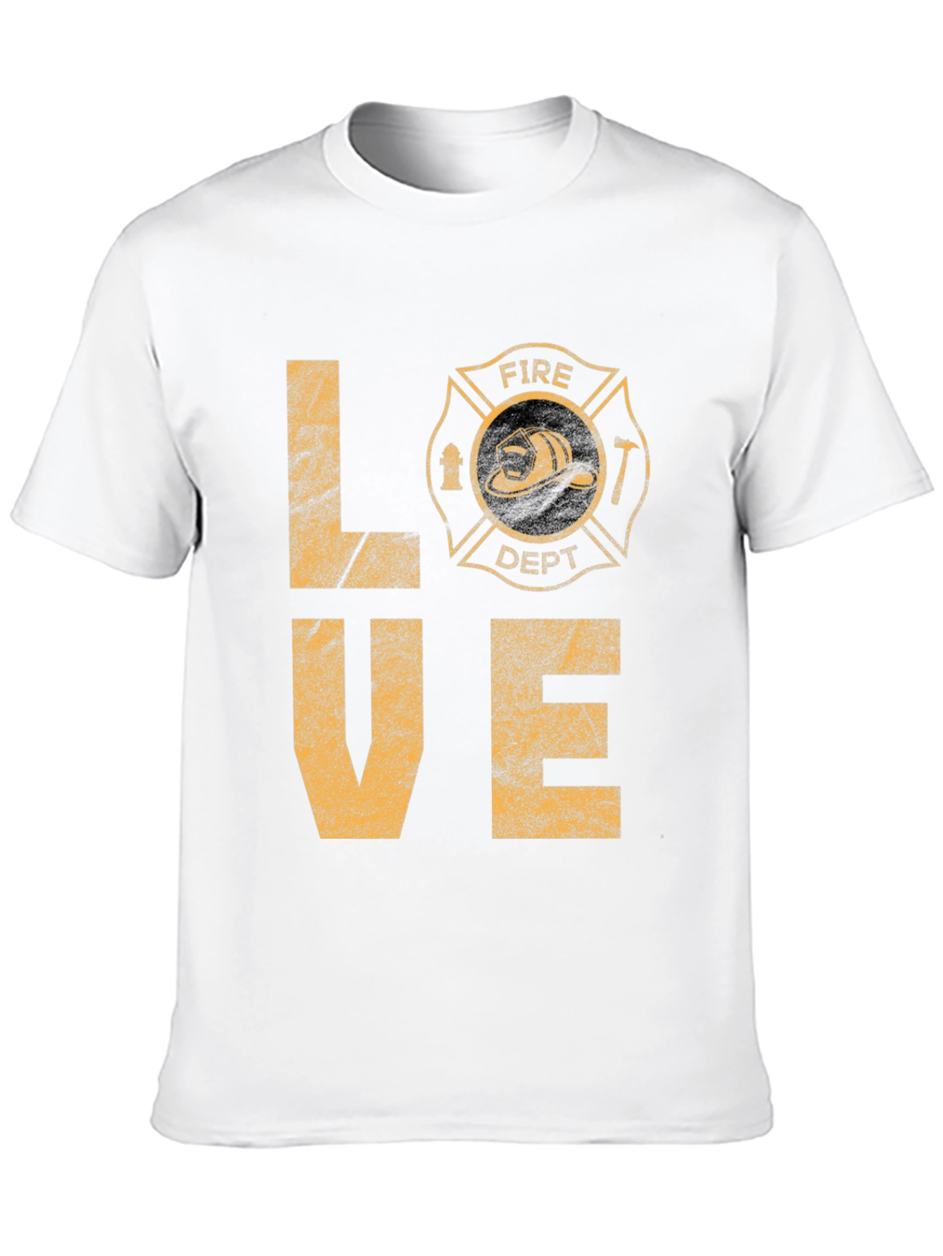 Fire Dept LOVE Graphic T-Shirt - Black Cotton Tee