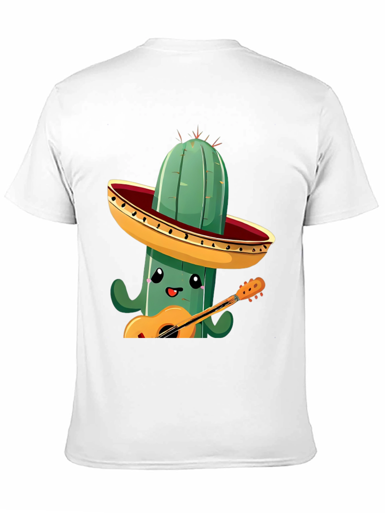 Cactus Musician Graphic Tee - Black Cotton T-Shirt