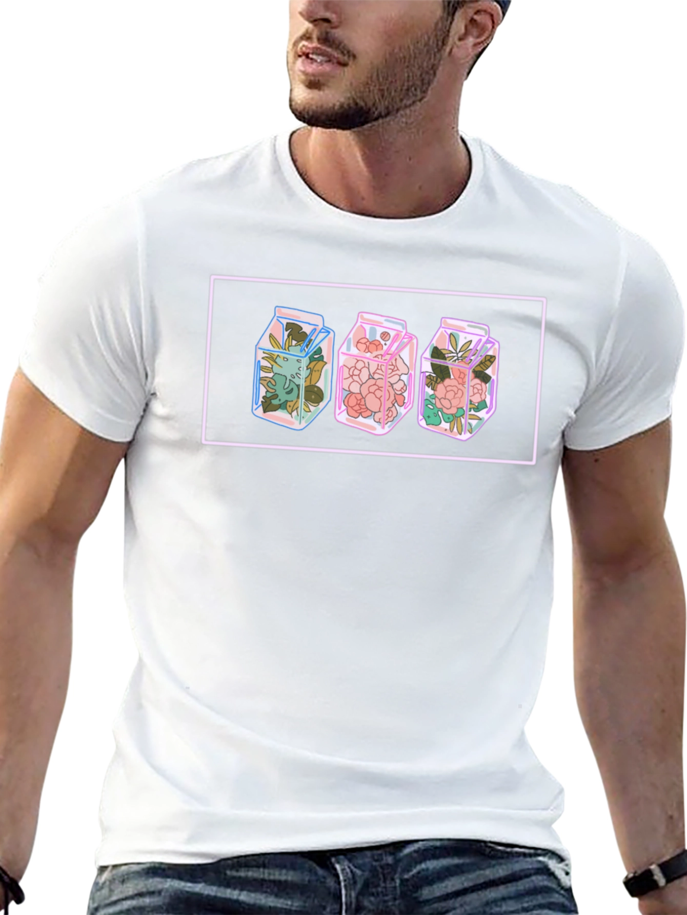 Floral Milk Carton Graphic Tee