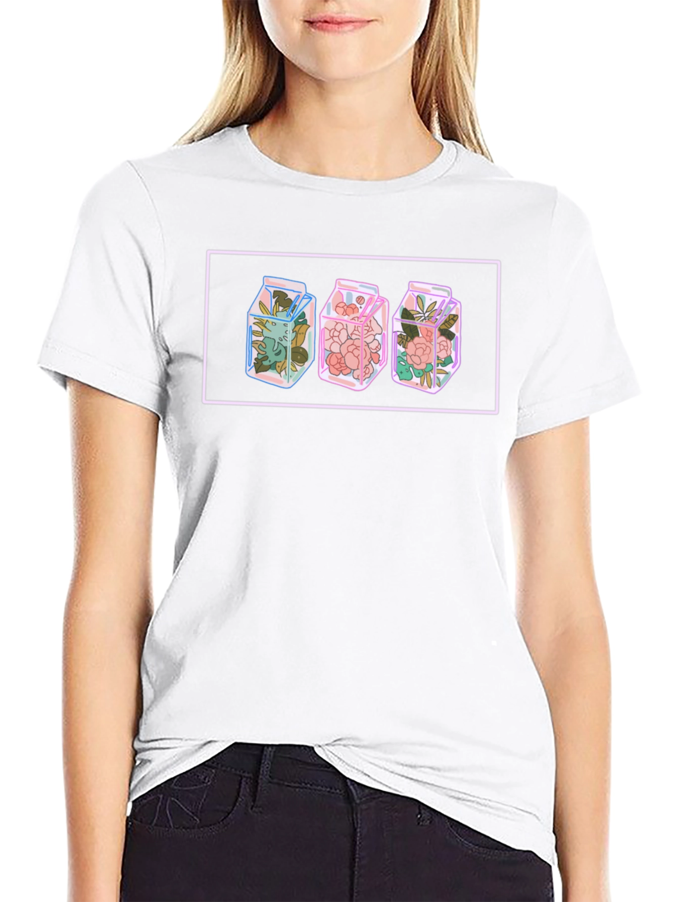 Floral Milk Carton Graphic Tee