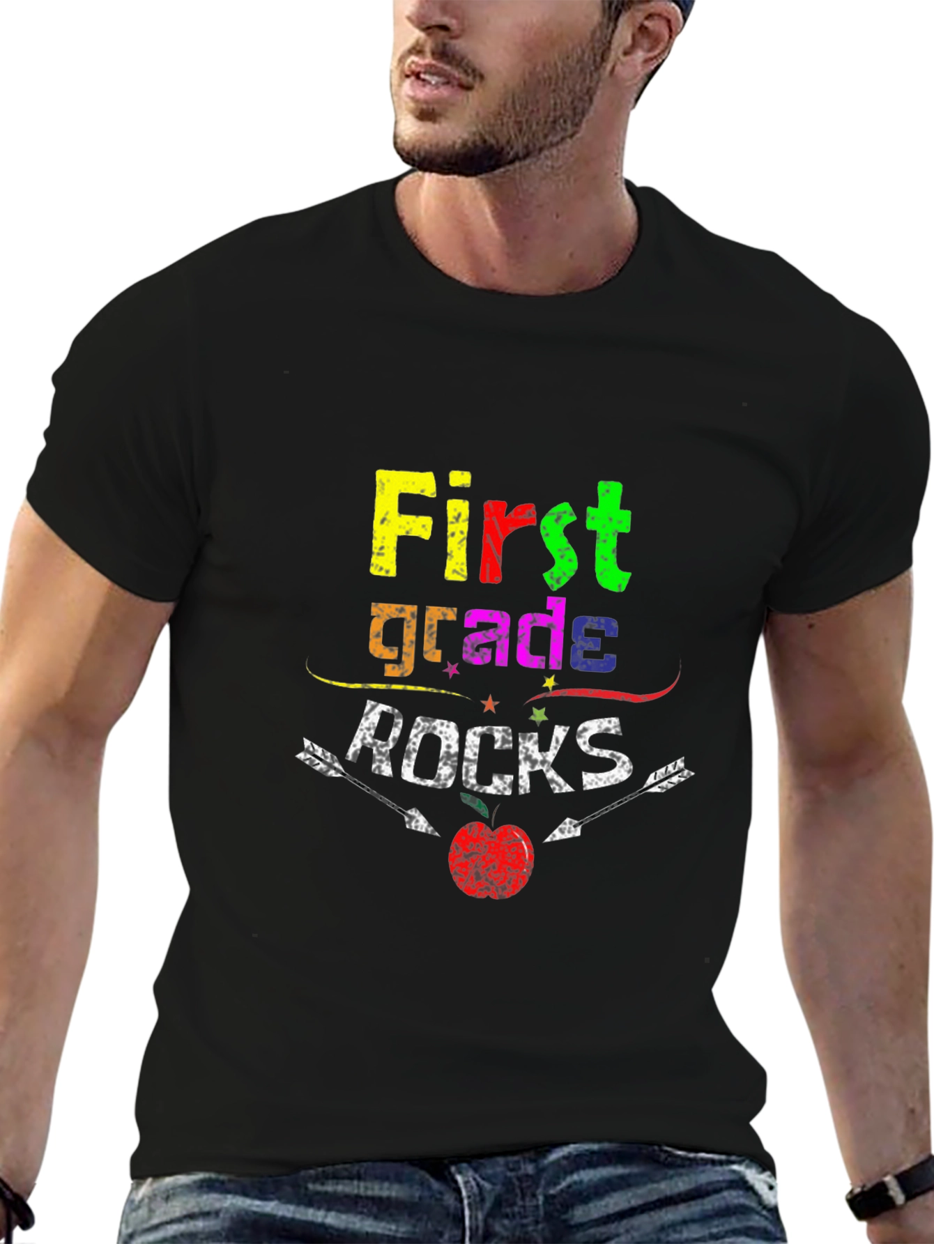 First Grade Rocks Black T-Shirt