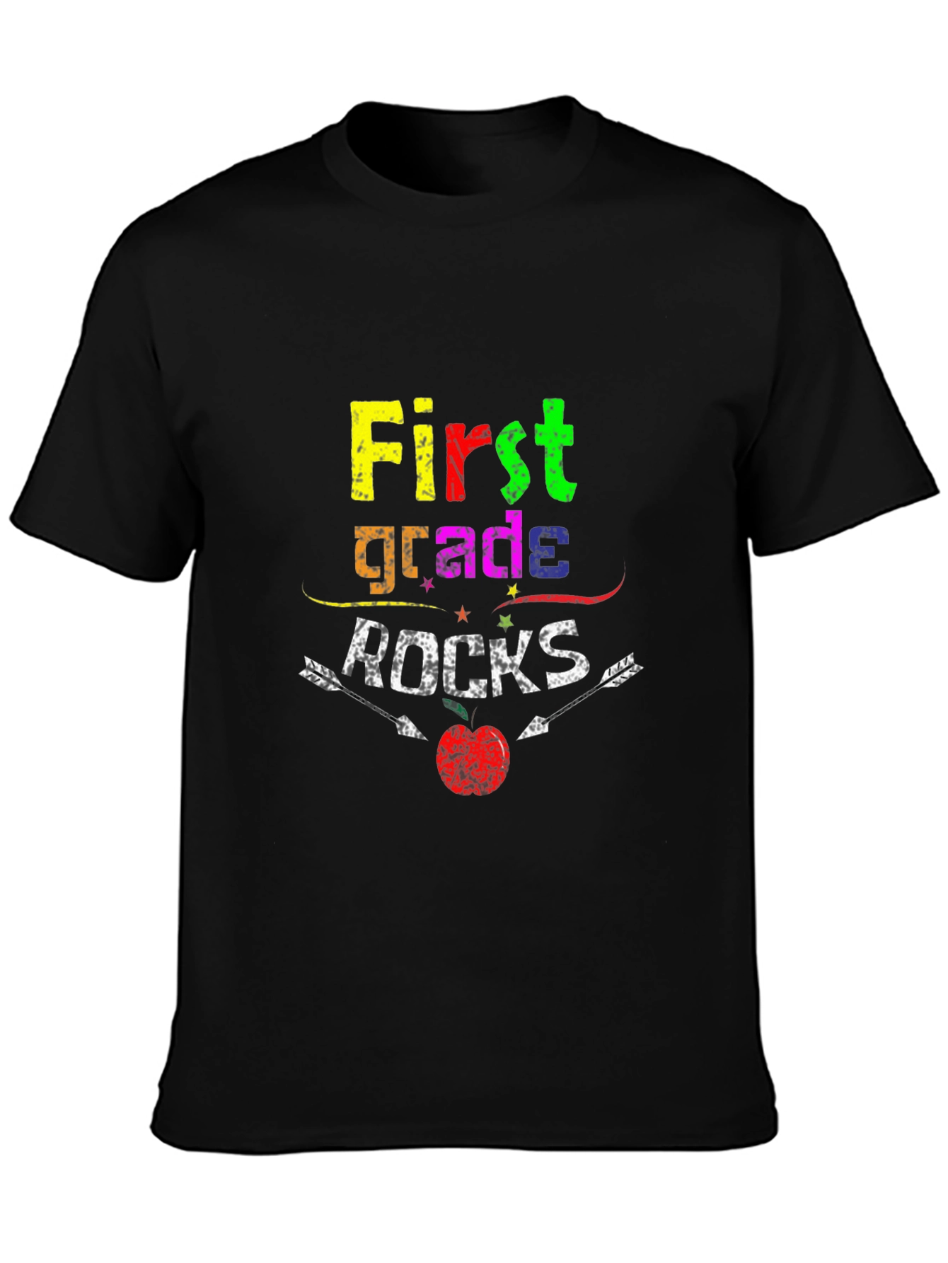 First Grade Rocks Black T-Shirt