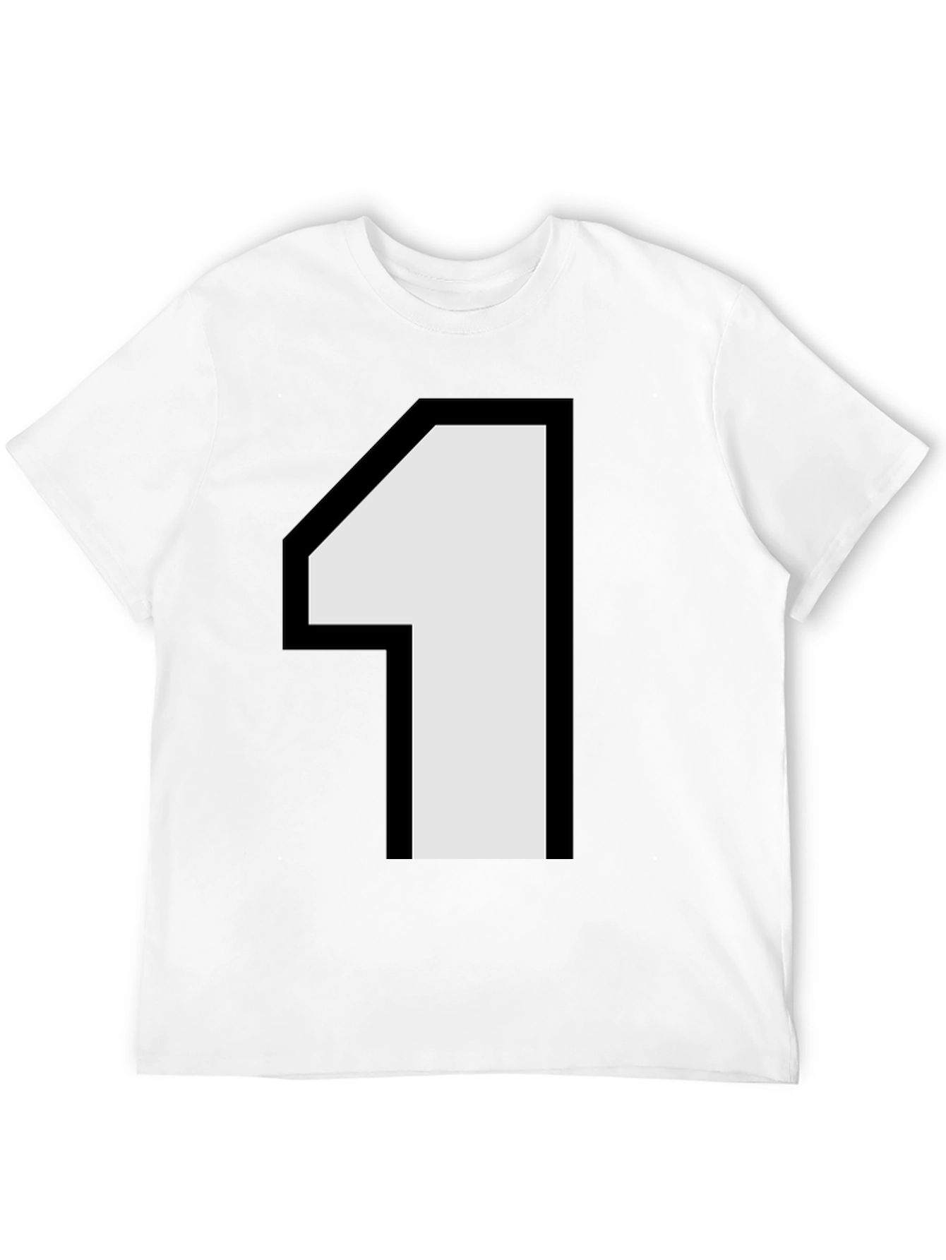 Number One Graphic Tee - Black Cotton Casual Shirt
