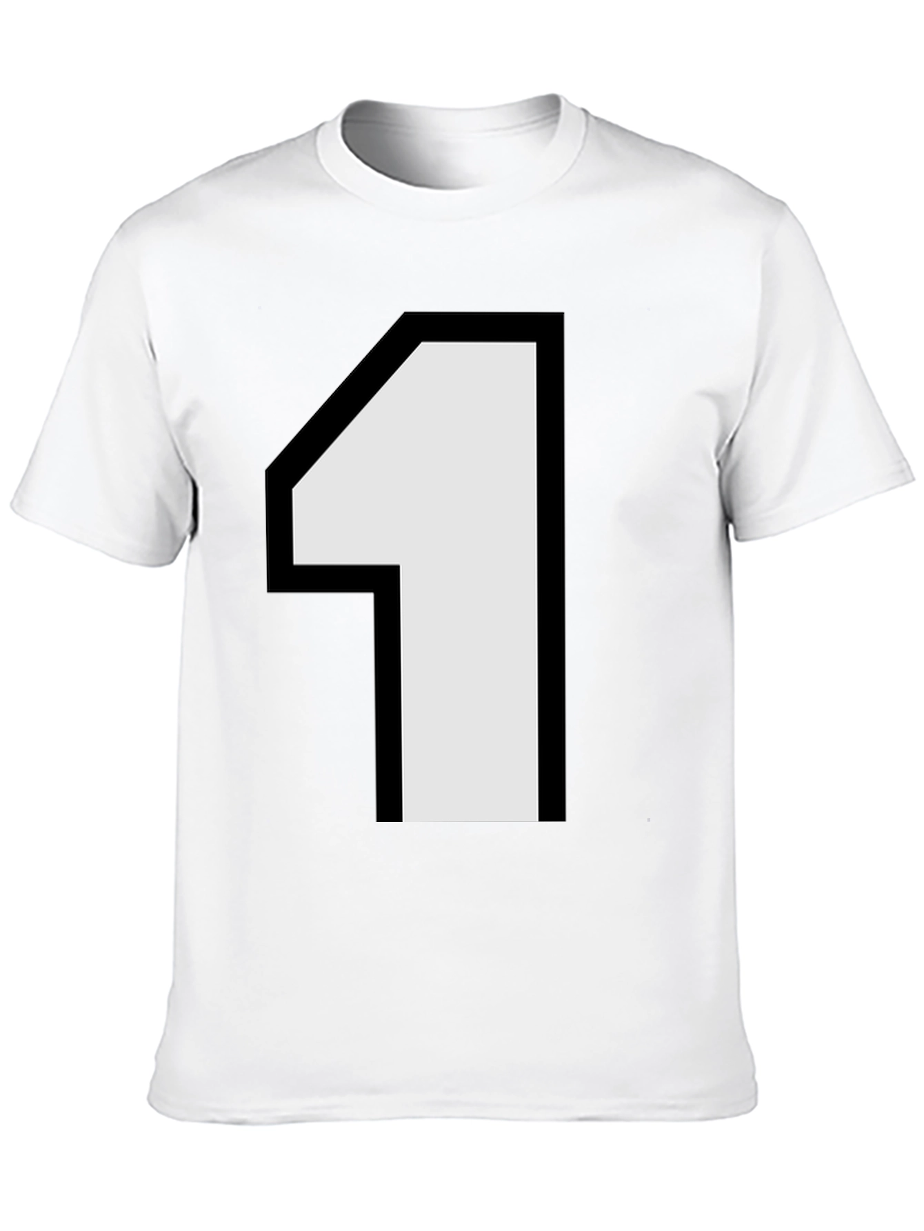 Number One Graphic Tee - Black Cotton Casual Shirt