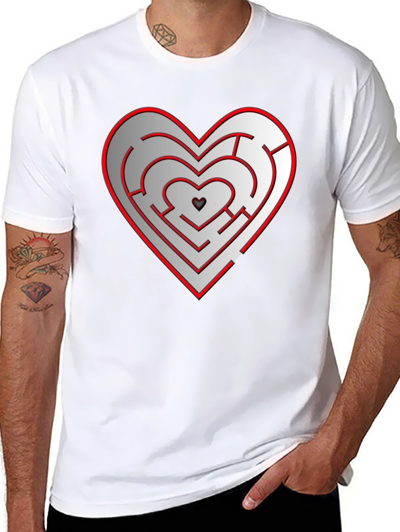 Heart Maze T-Shirt - Solve the Puzzle of Love!