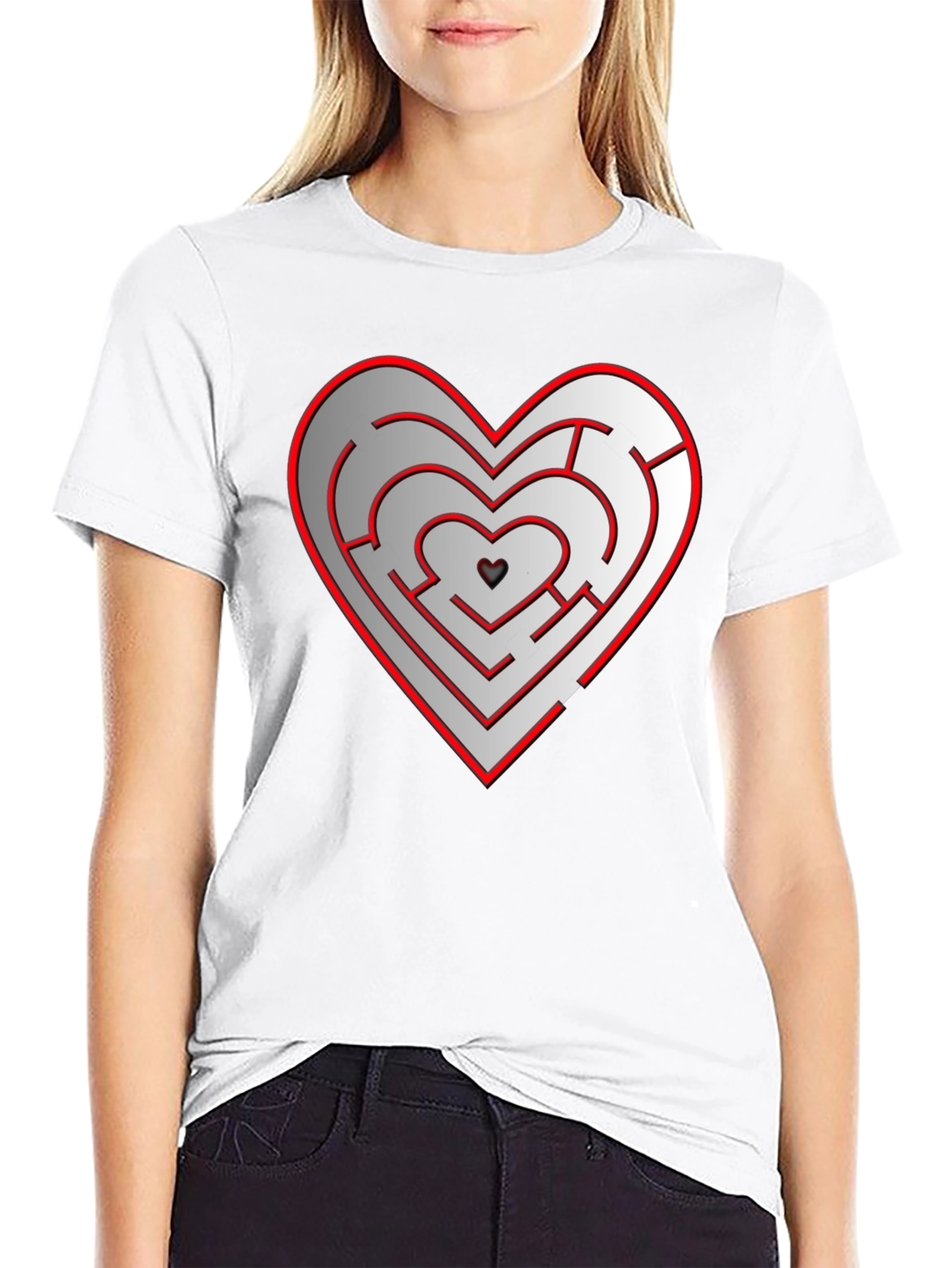 Heart Maze T-Shirt - Solve the Puzzle of Love!