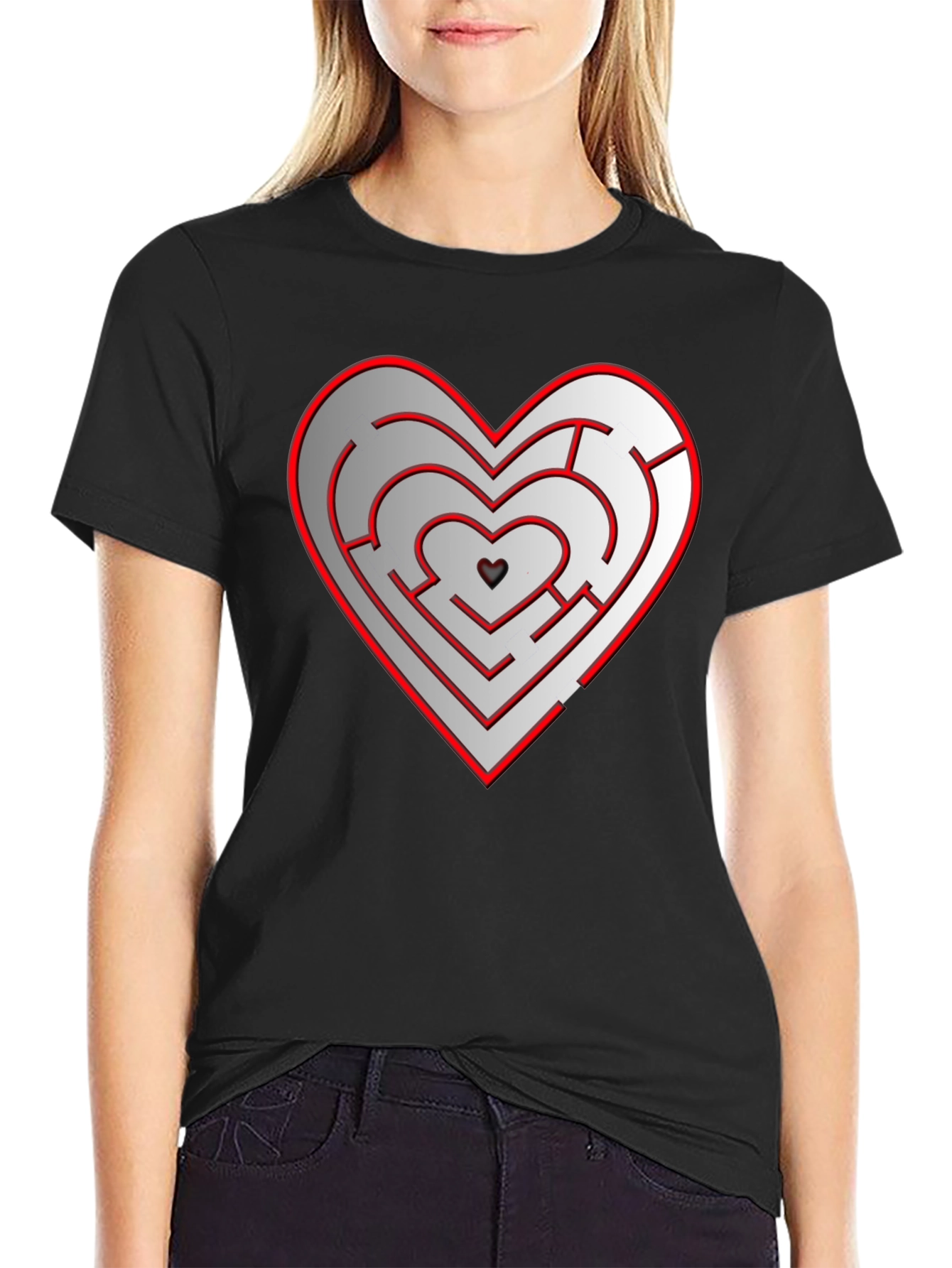 Heart Maze T-Shirt - Solve the Puzzle of Love!