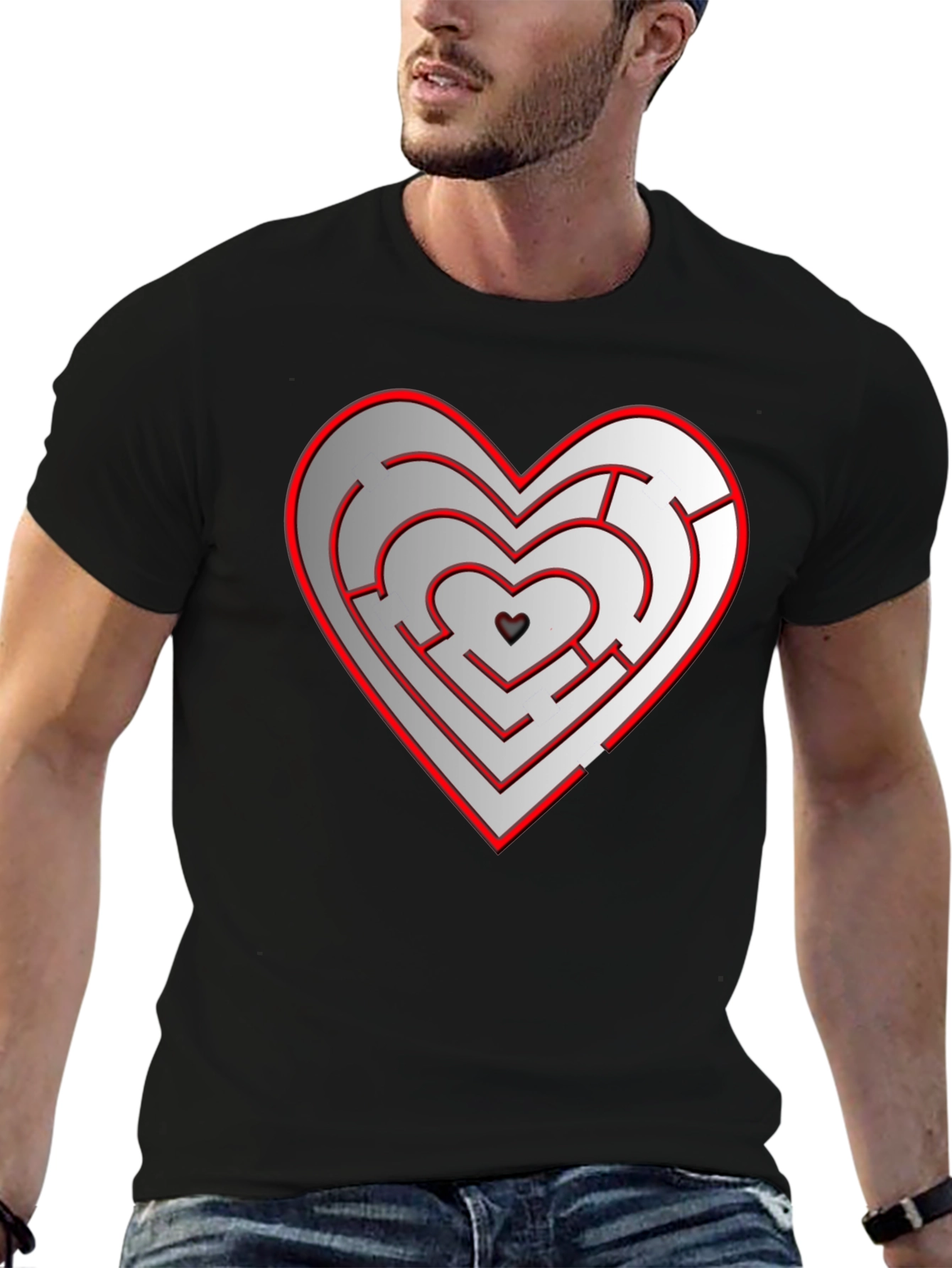 Heart Maze T-Shirt - Solve the Puzzle of Love!