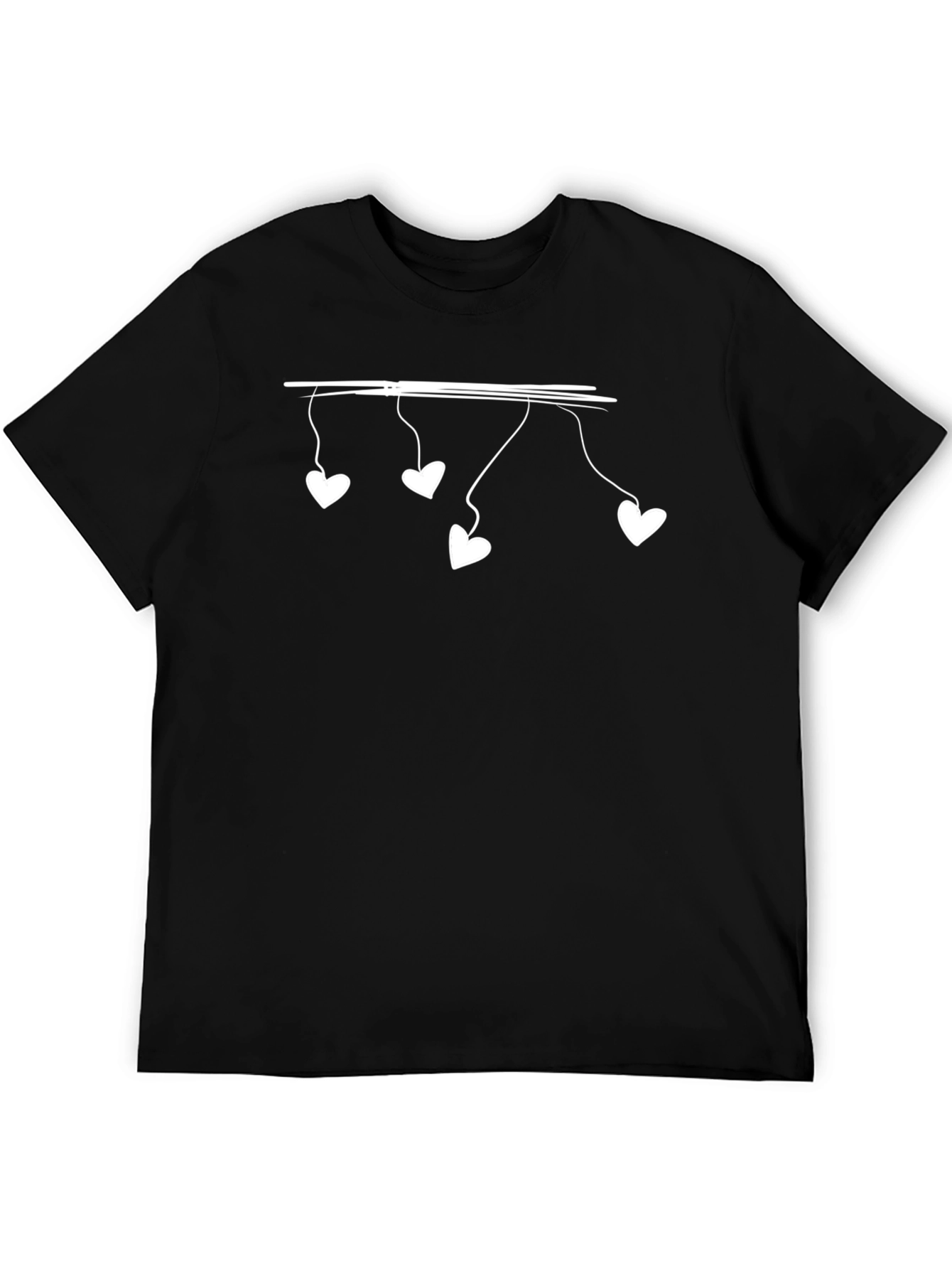 Heart String Tee - Mens Black Graphic T-Shirt
