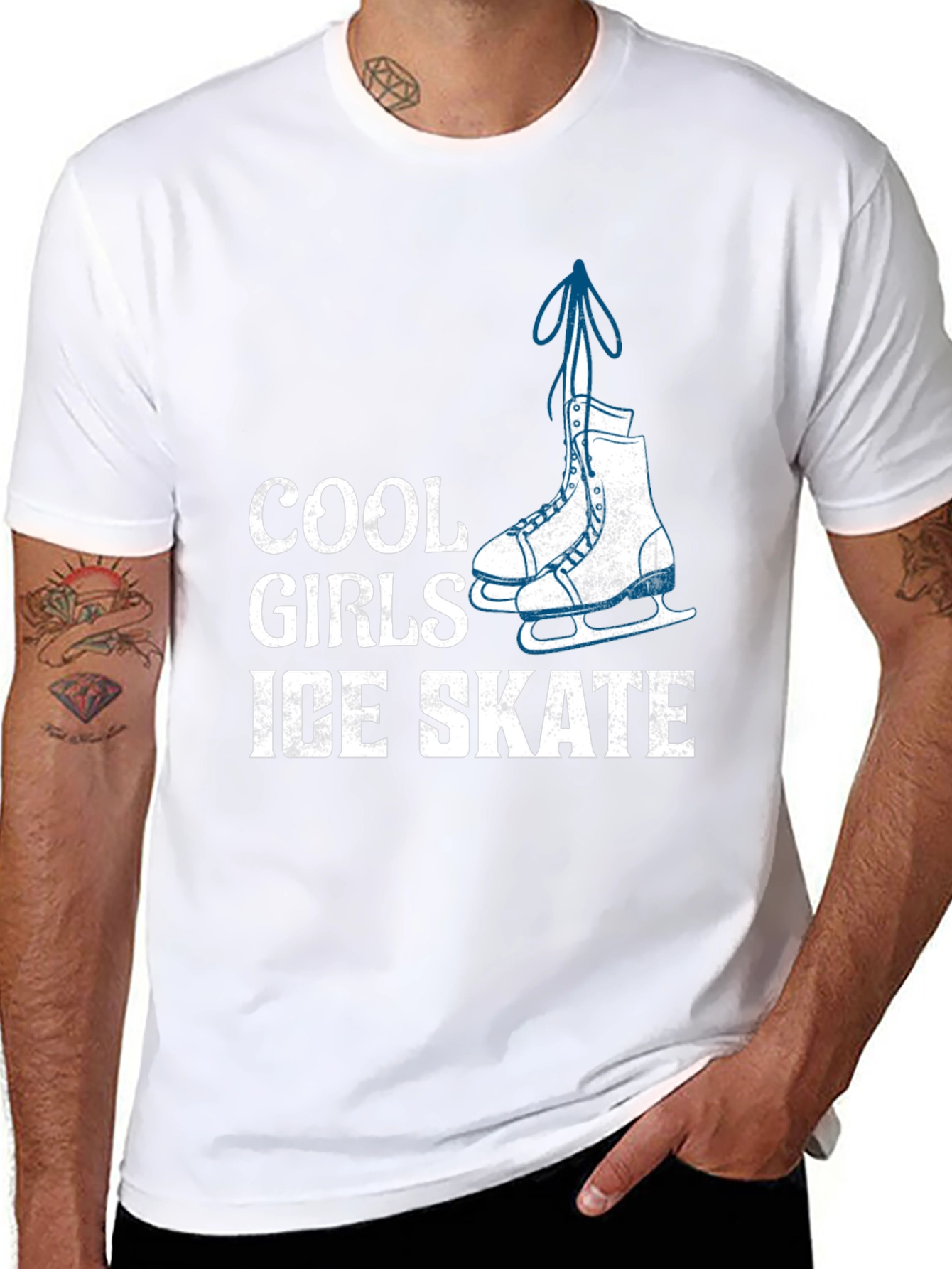 Cool Girls Ice Skate T-Shirt - Black Graphic Tee