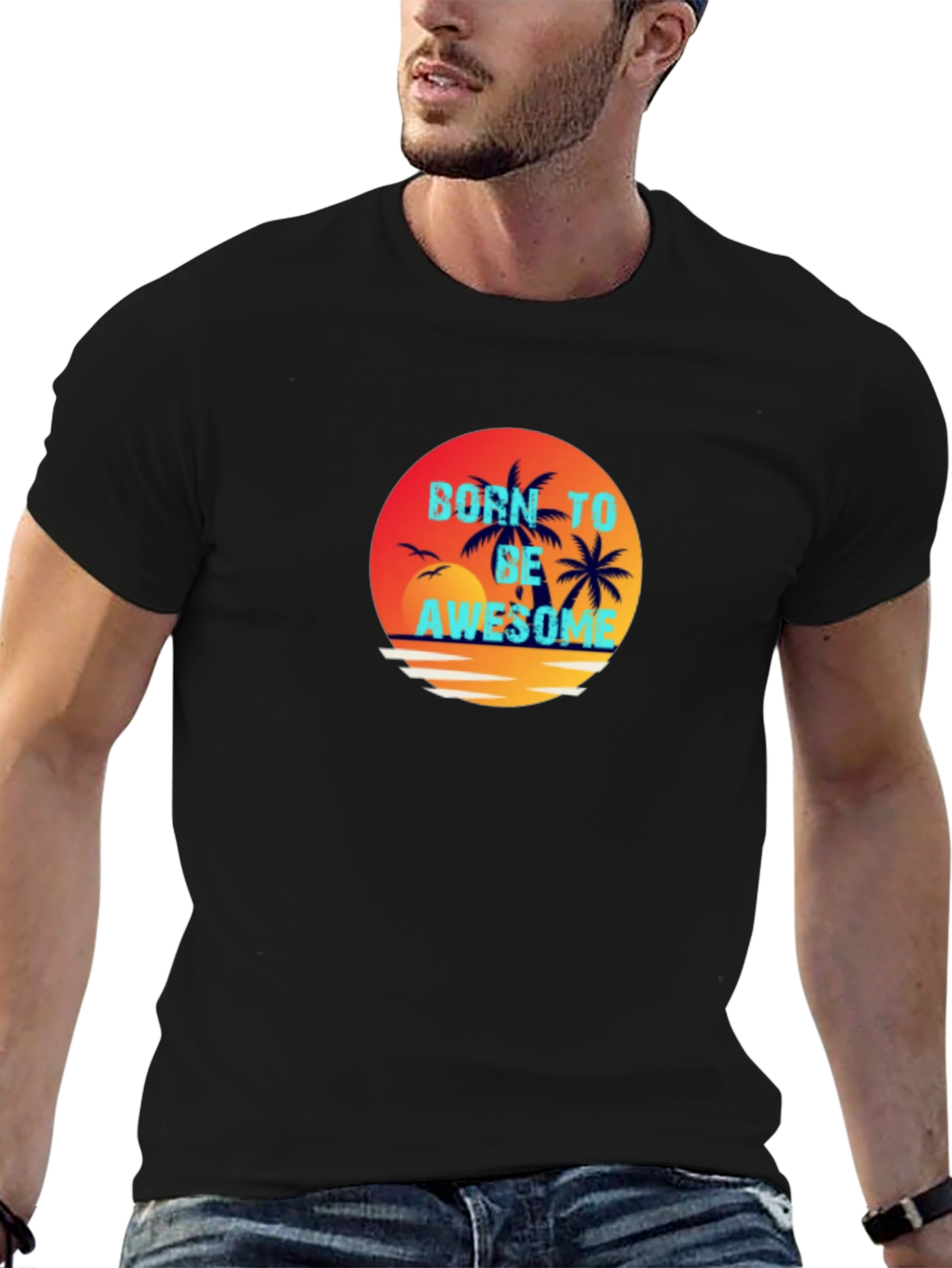 Born To Be Awesome Graphic Tee - Black