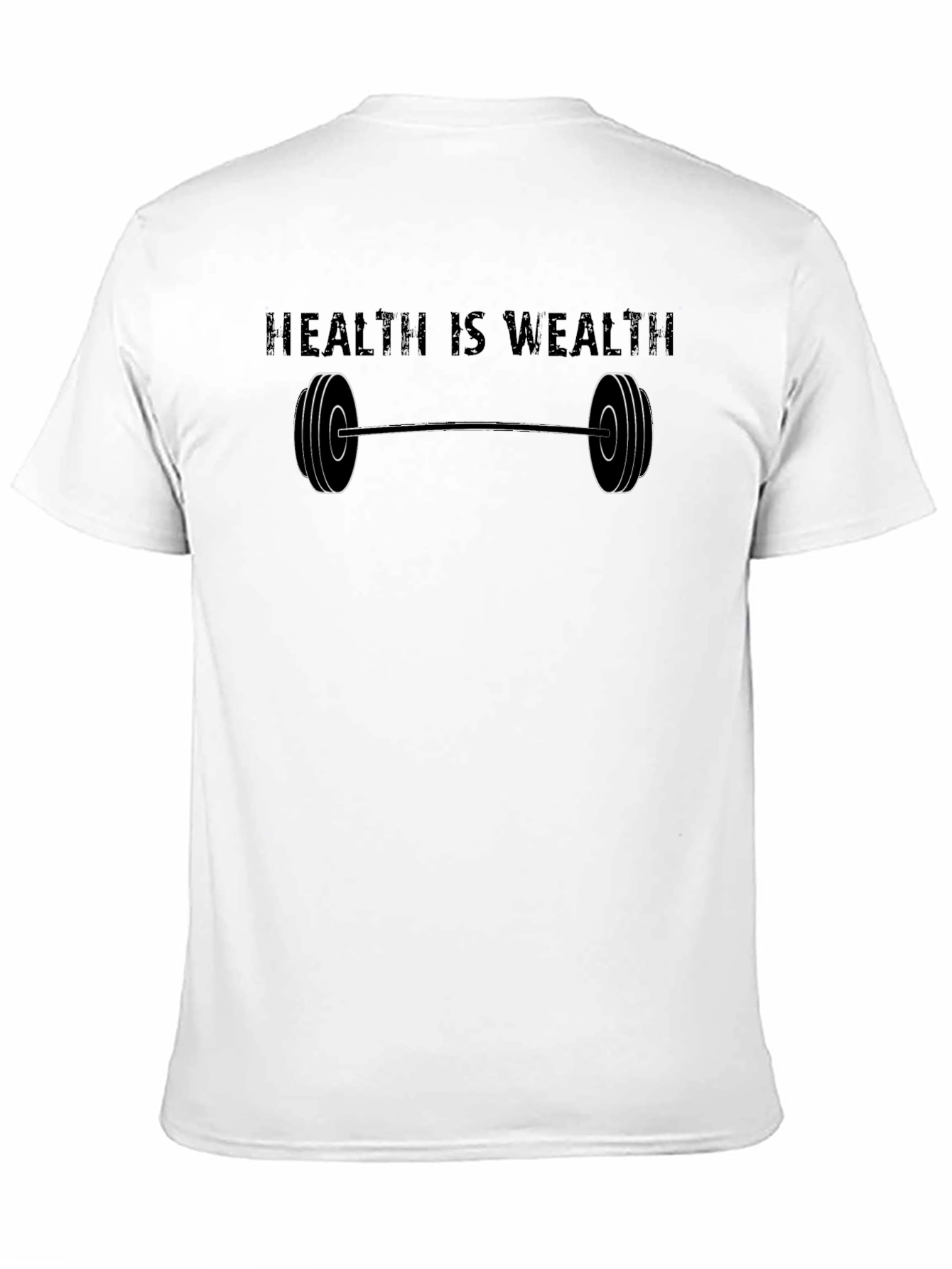 Health Is Wealth Barbell Graphic Tee