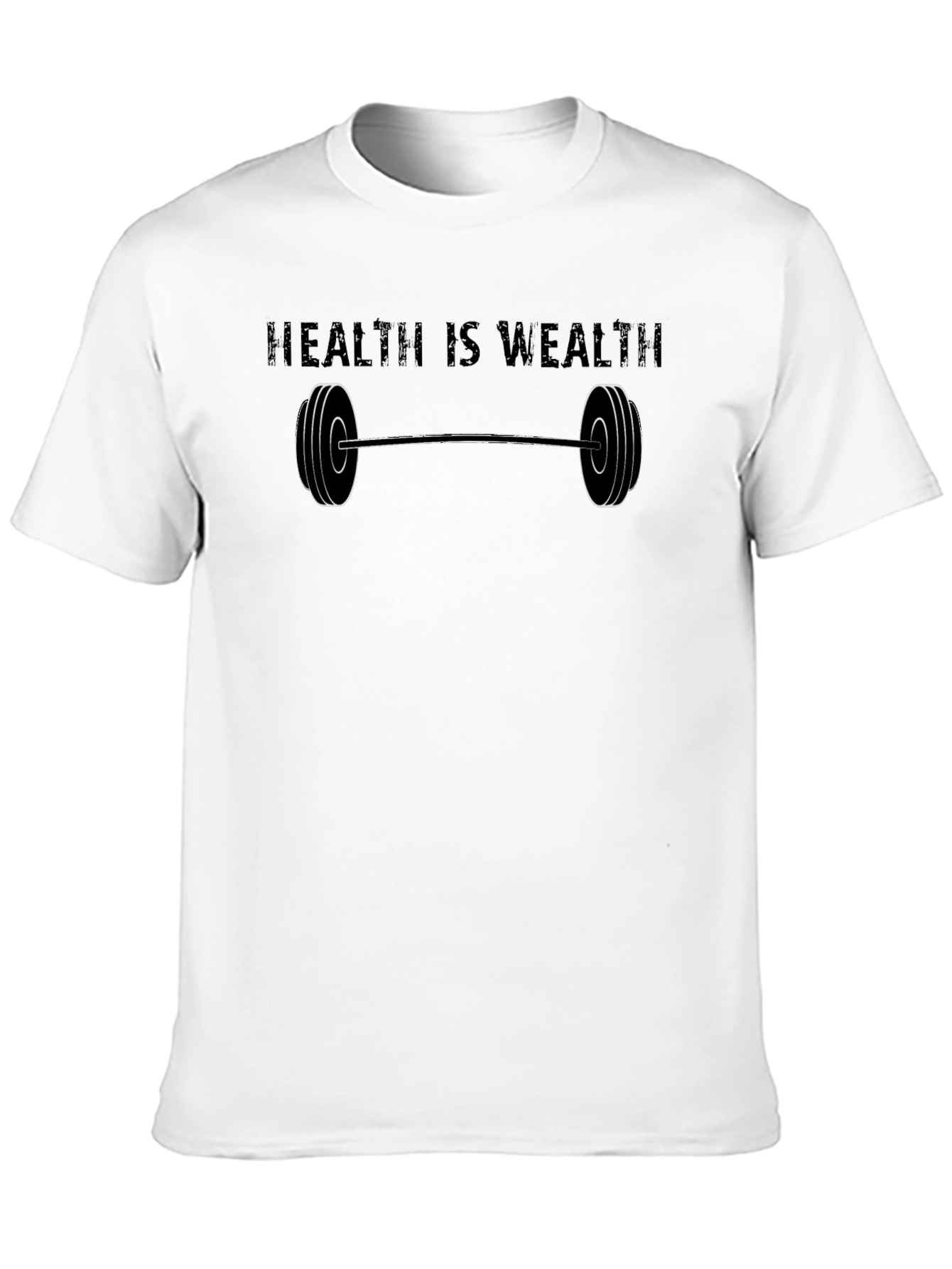 Health Is Wealth Barbell Graphic Tee