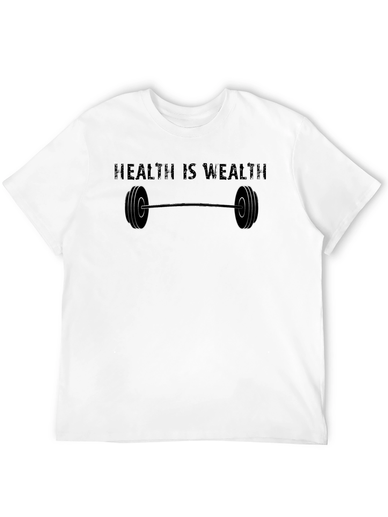 Health Is Wealth Barbell Graphic Tee