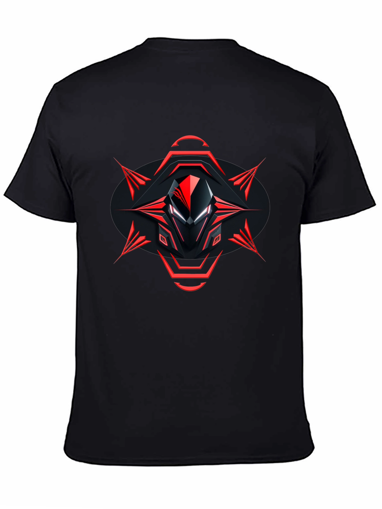 Edgy Graphic Tee - Red & Black Abstract Design