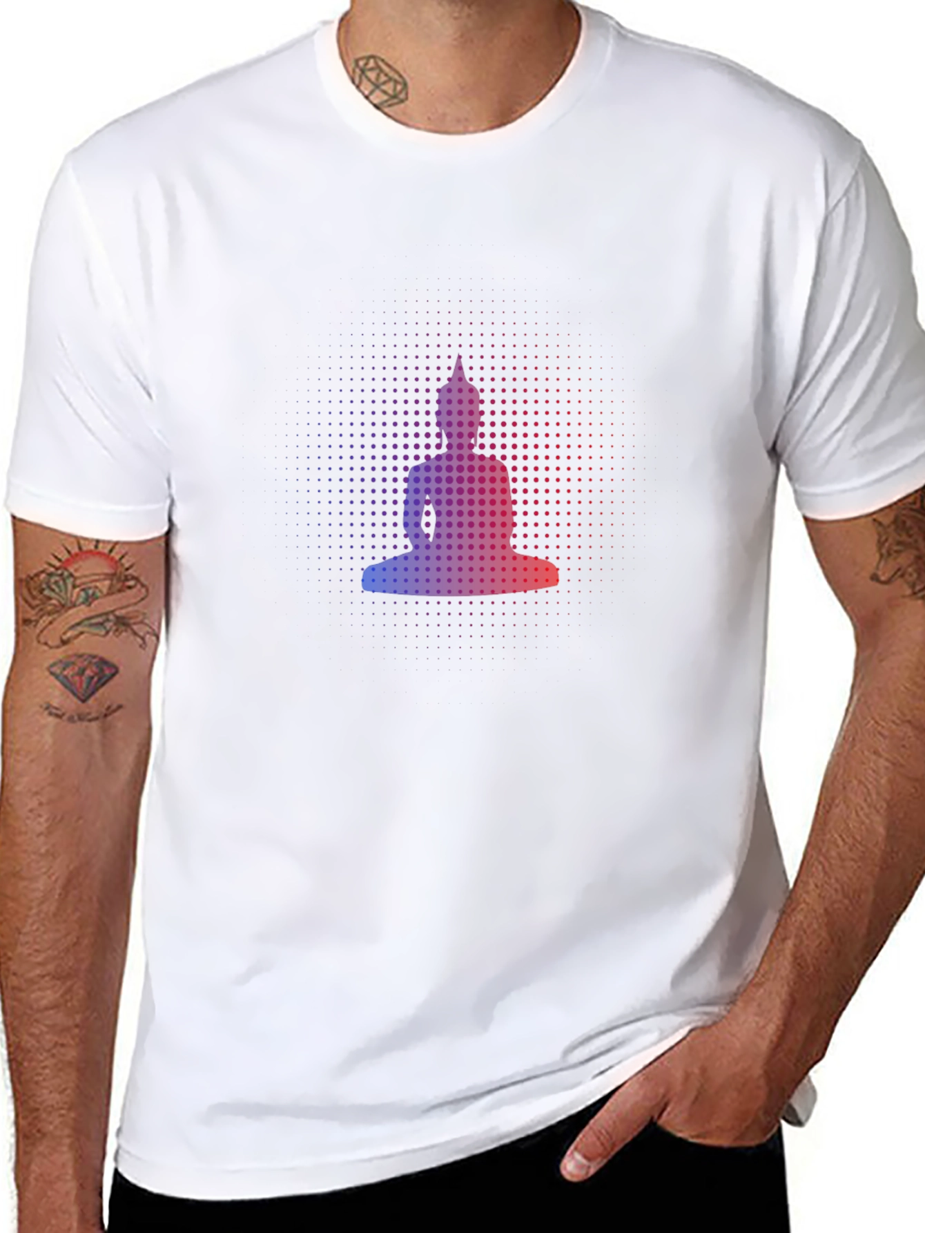 Buddha Silhouette Graphic Black T-Shirt
