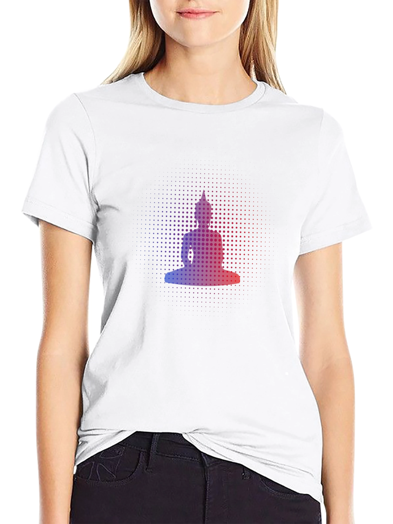 Buddha Silhouette Graphic Black T-Shirt