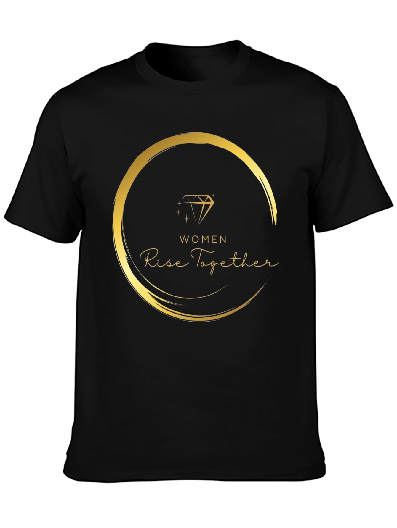 Women Rise Together Black Graphic Tee