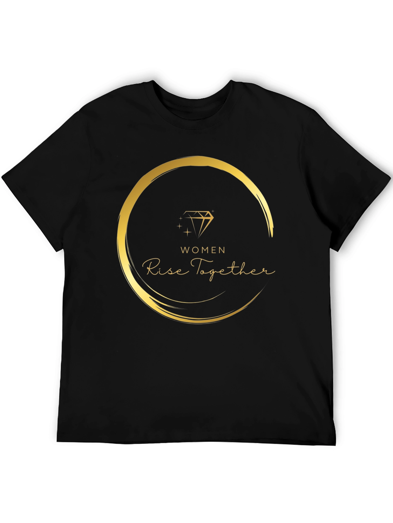 Women Rise Together Black Graphic Tee