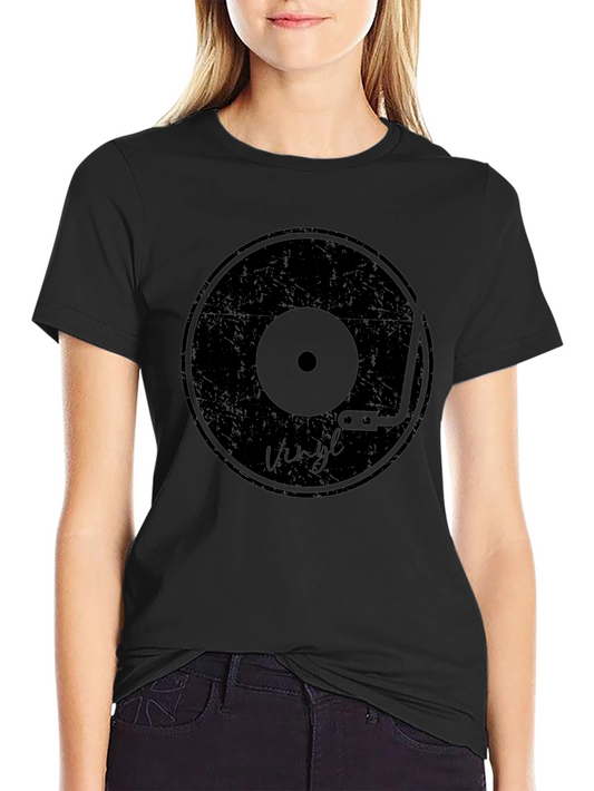 Vintage Vinyl Record Graphic Black T-Shirt