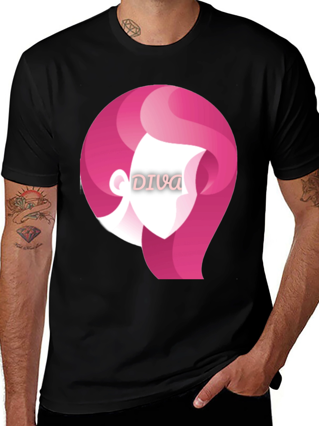 Diva Graphic Tee - Stylish Black T-Shirt