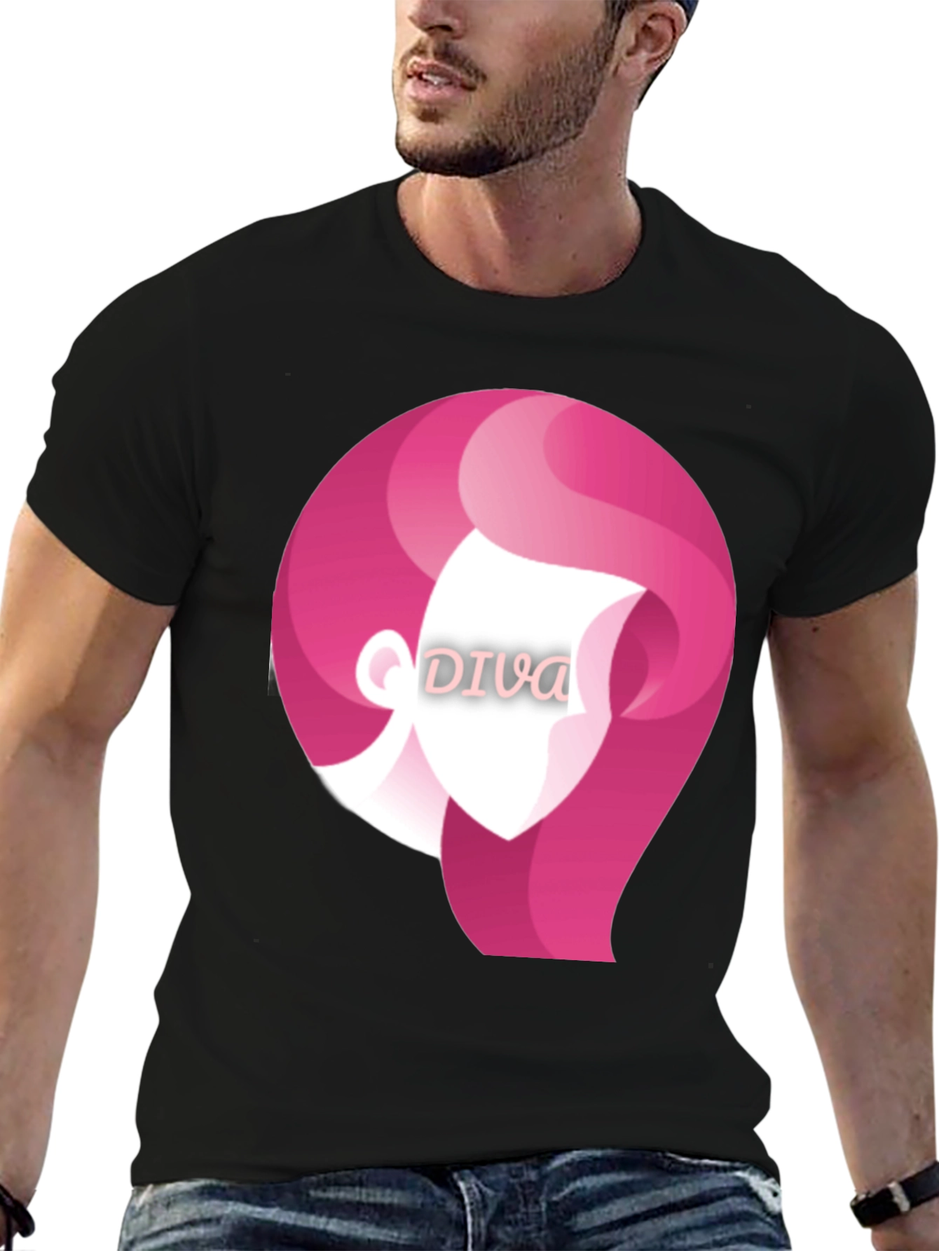 Diva Graphic Tee - Stylish Black T-Shirt