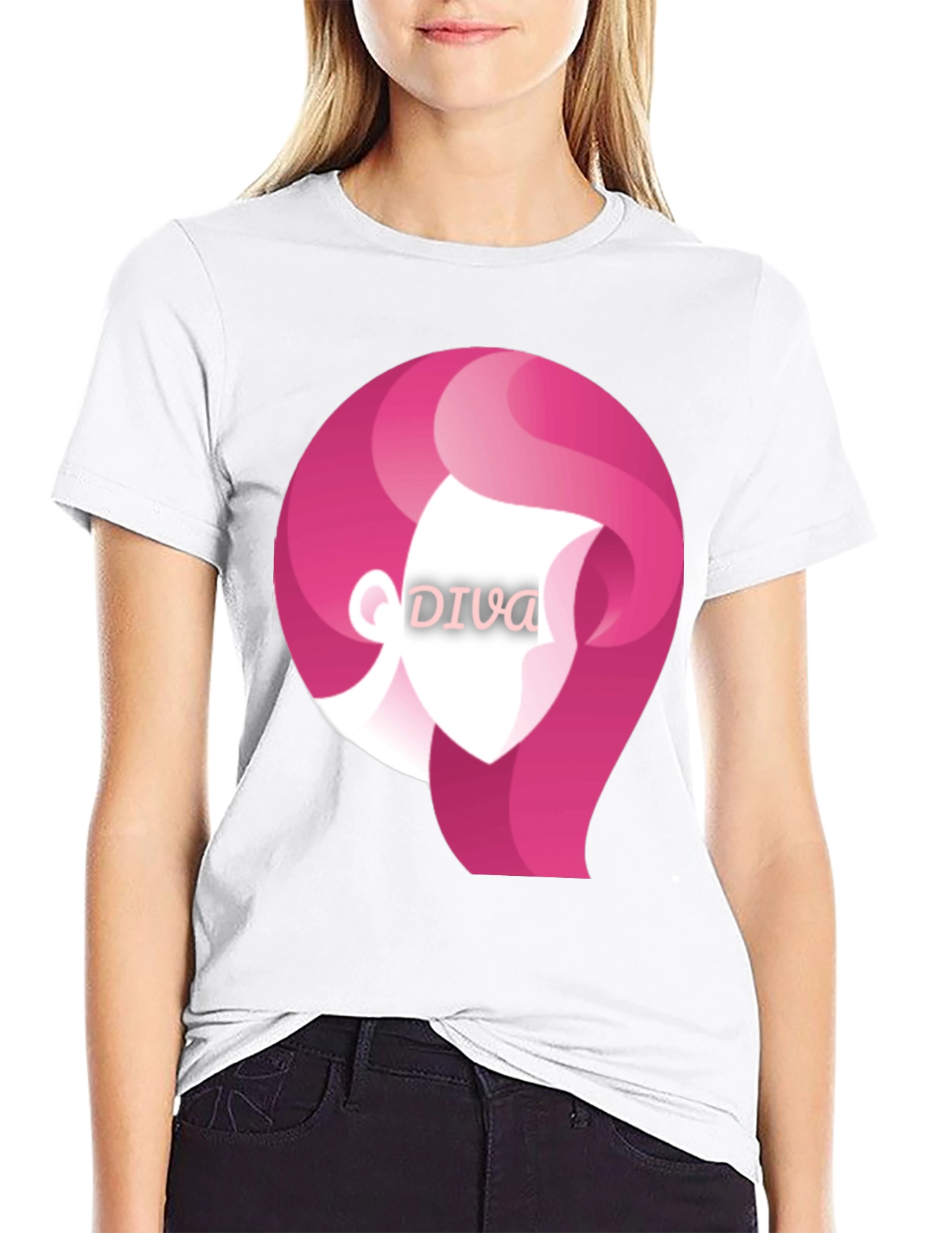 Diva Graphic Tee - Stylish Black T-Shirt