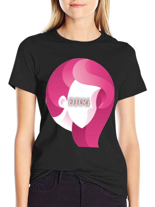 Diva Graphic Tee - Stylish Black T-Shirt