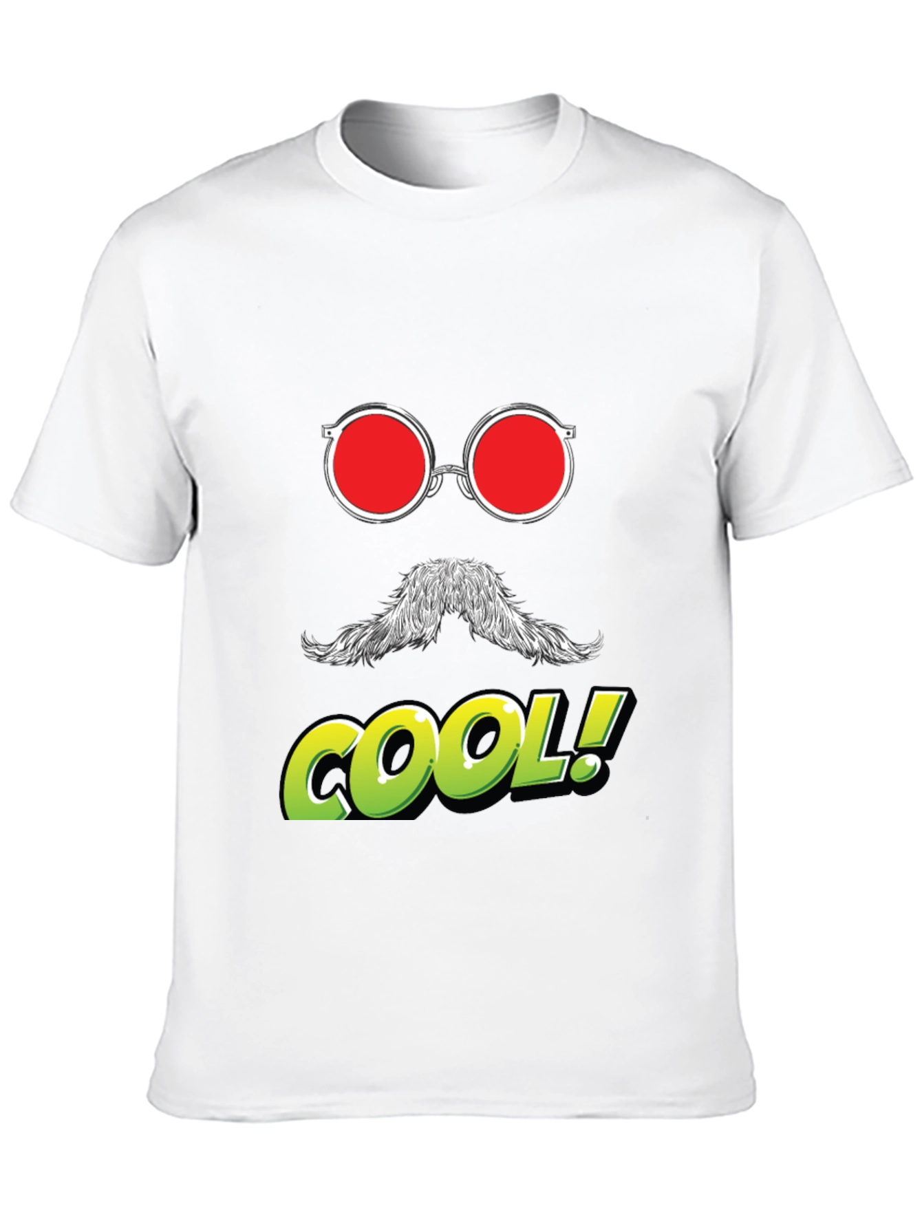 Cool Graphic Tee - Red Glasses Moustache