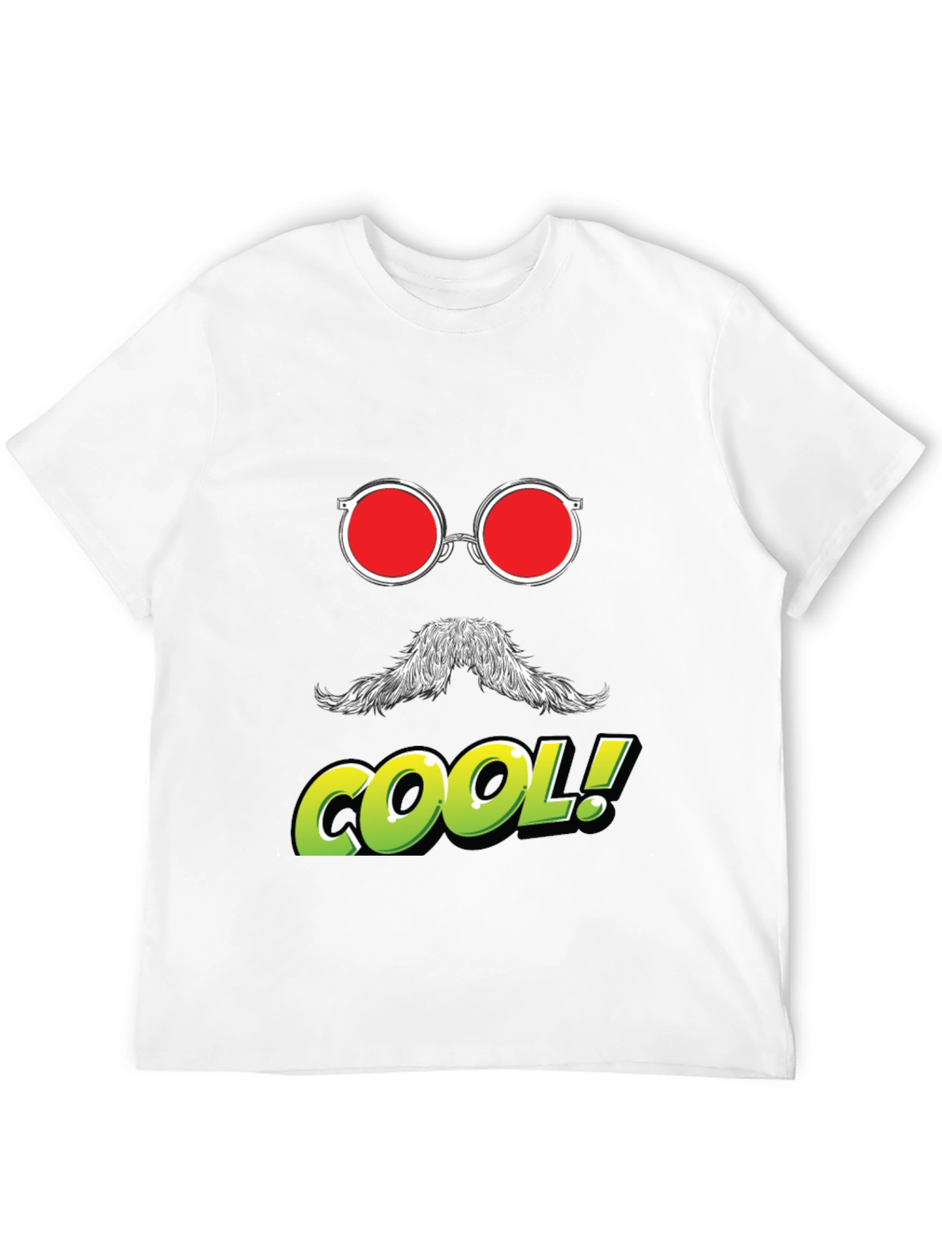 Cool Graphic Tee - Red Glasses Moustache