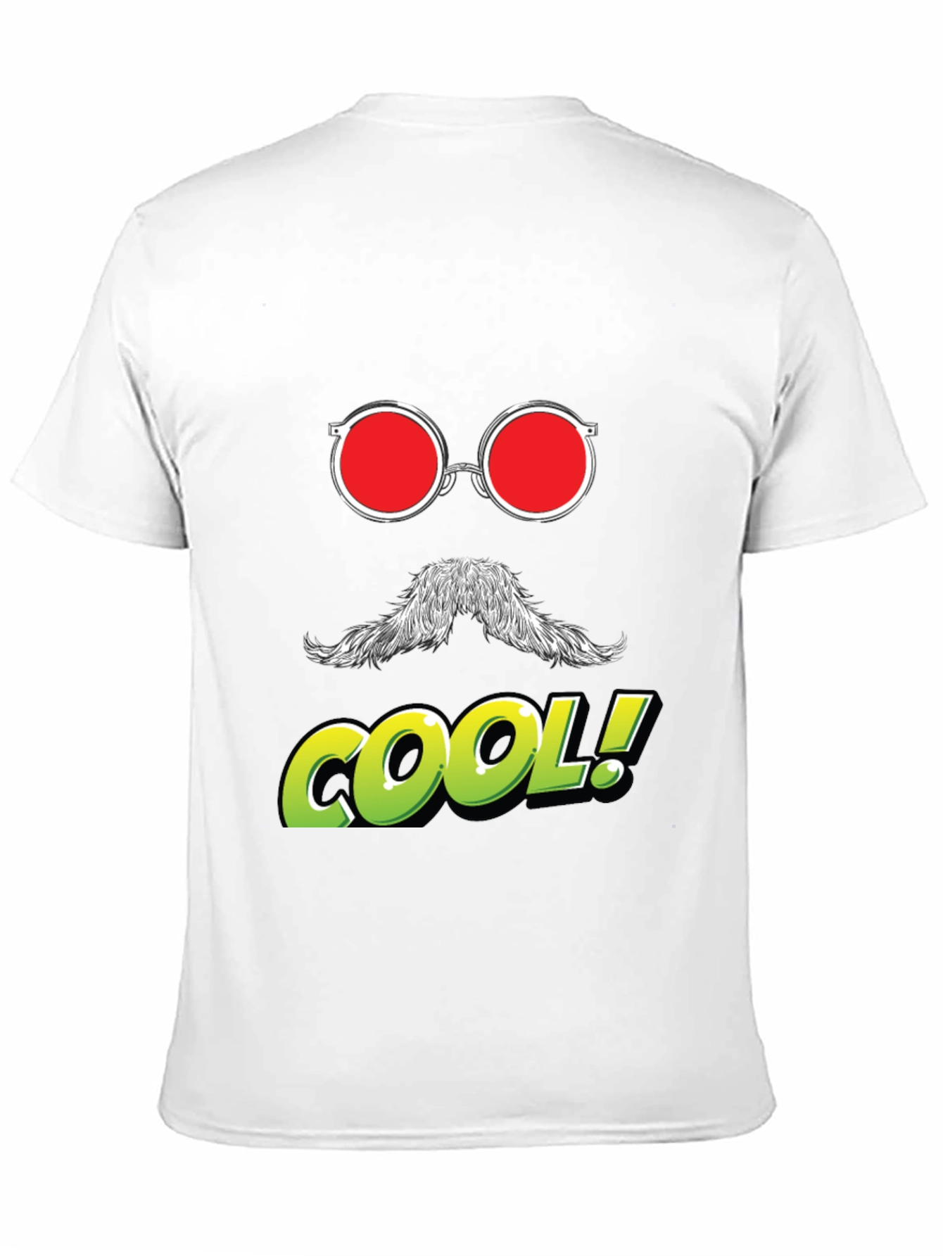 Cool Graphic Tee - Red Glasses Moustache