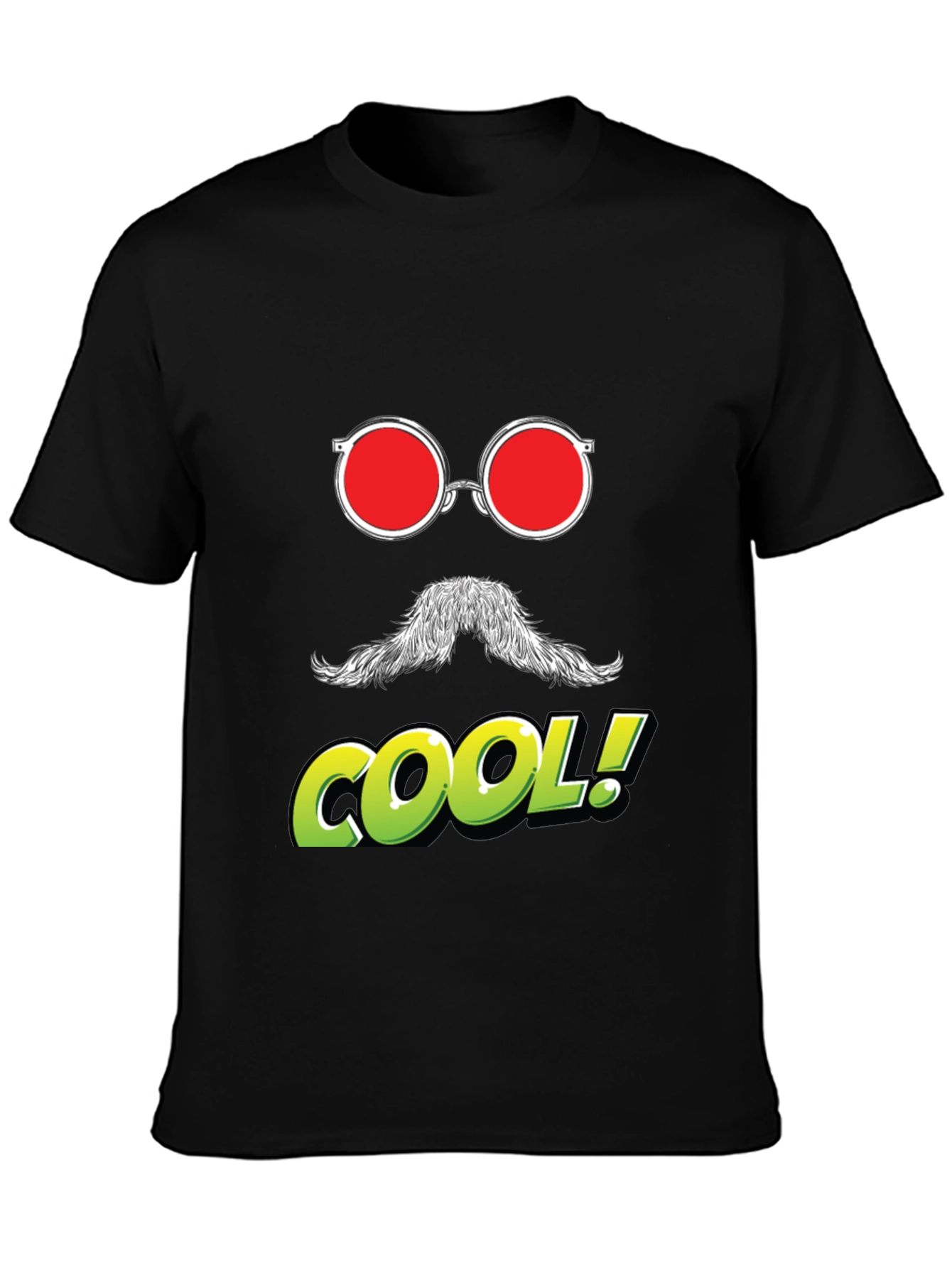 Cool Graphic Tee - Red Glasses Moustache