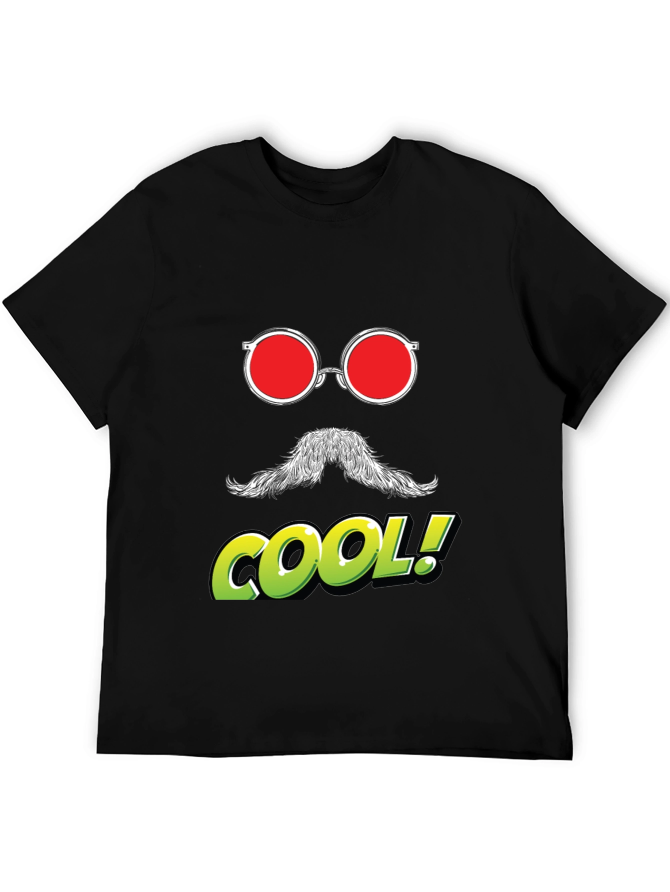 Cool Graphic Tee - Red Glasses Moustache