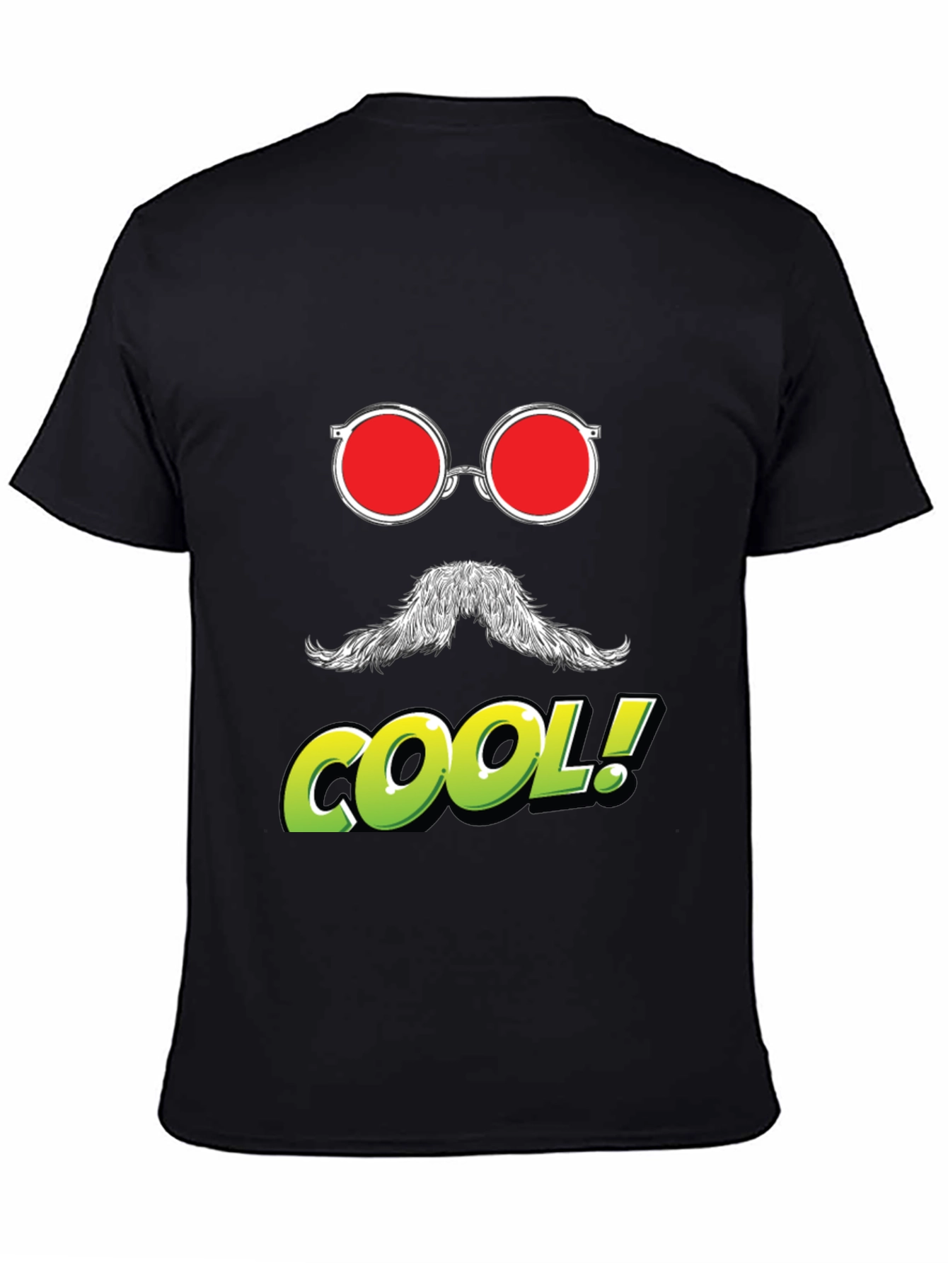 Cool Graphic Tee - Red Glasses Moustache