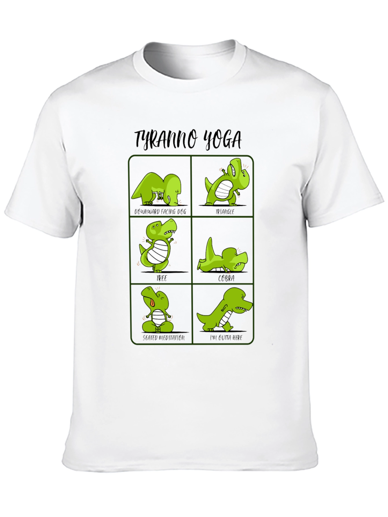 Tyranno Yoga T-Shirt Dinosaur Yoga Poses Tee