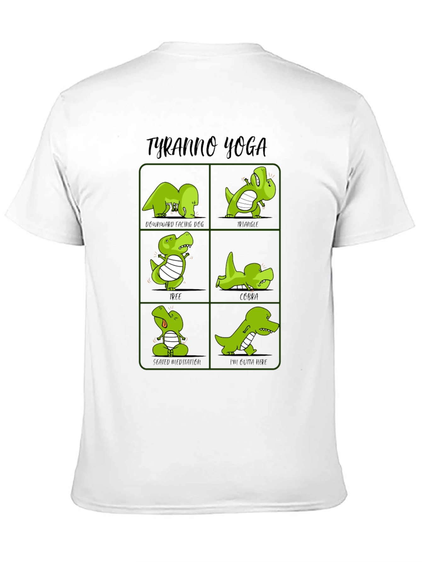 Tyranno Yoga T-Shirt Dinosaur Yoga Poses Tee
