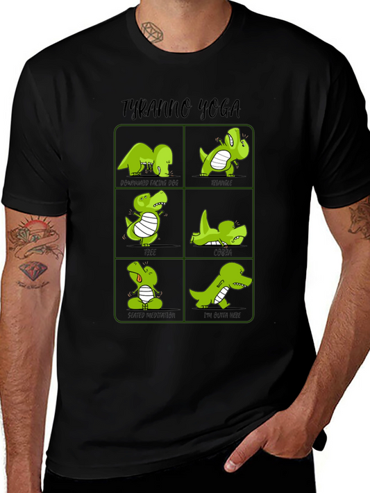 Tyranno Yoga T-Shirt Dinosaur Yoga Poses Tee