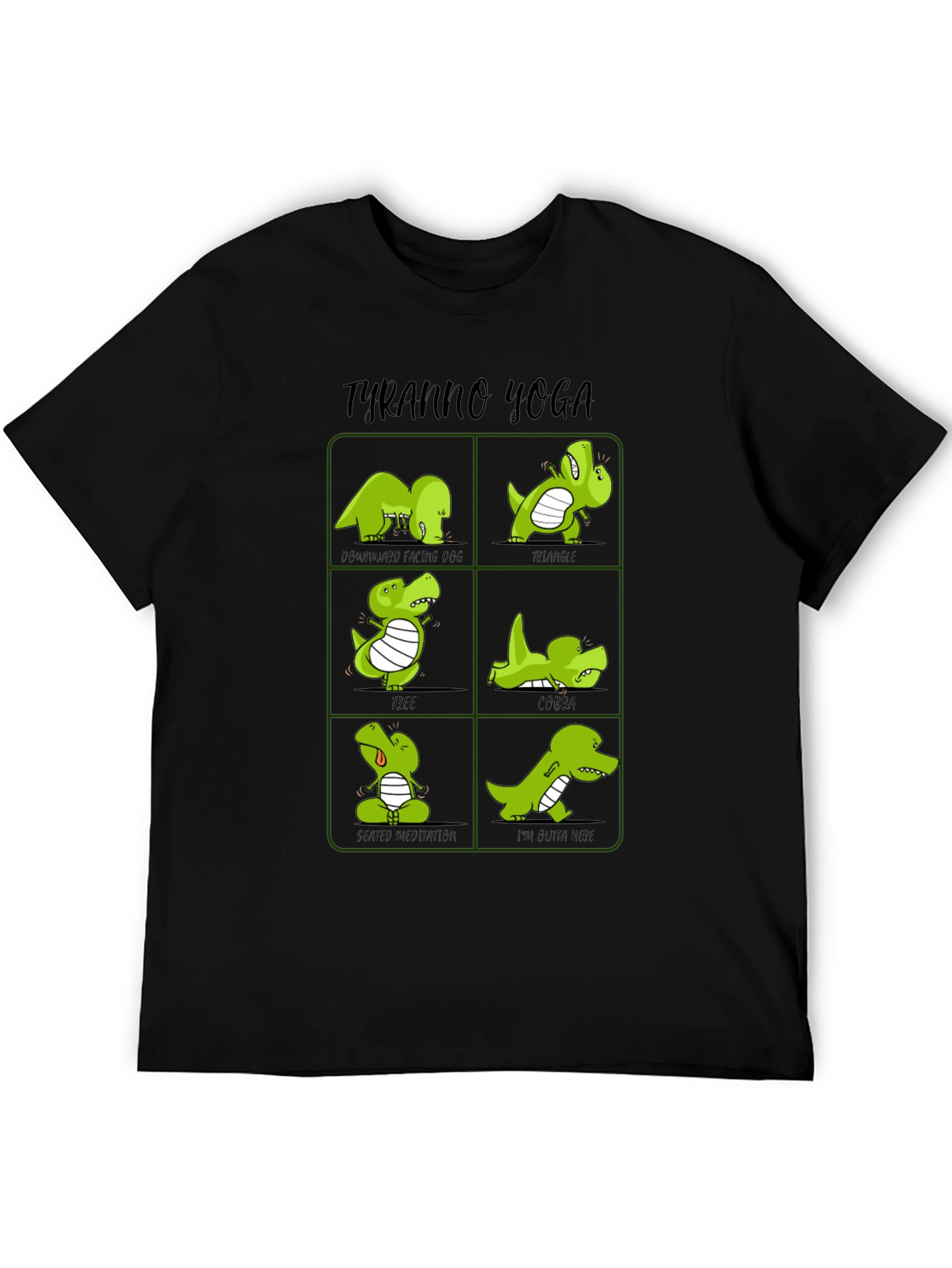 Tyranno Yoga T-Shirt Dinosaur Yoga Poses Tee