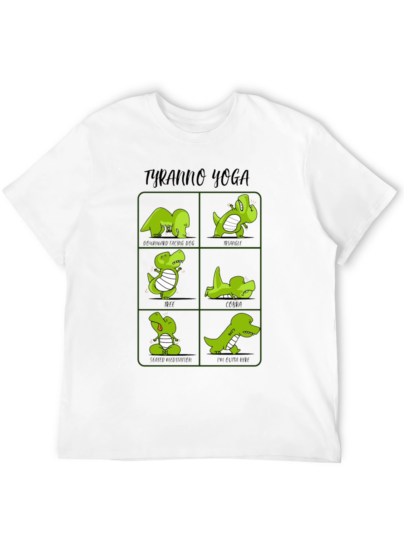 Tyranno Yoga T-Shirt Dinosaur Yoga Poses Tee