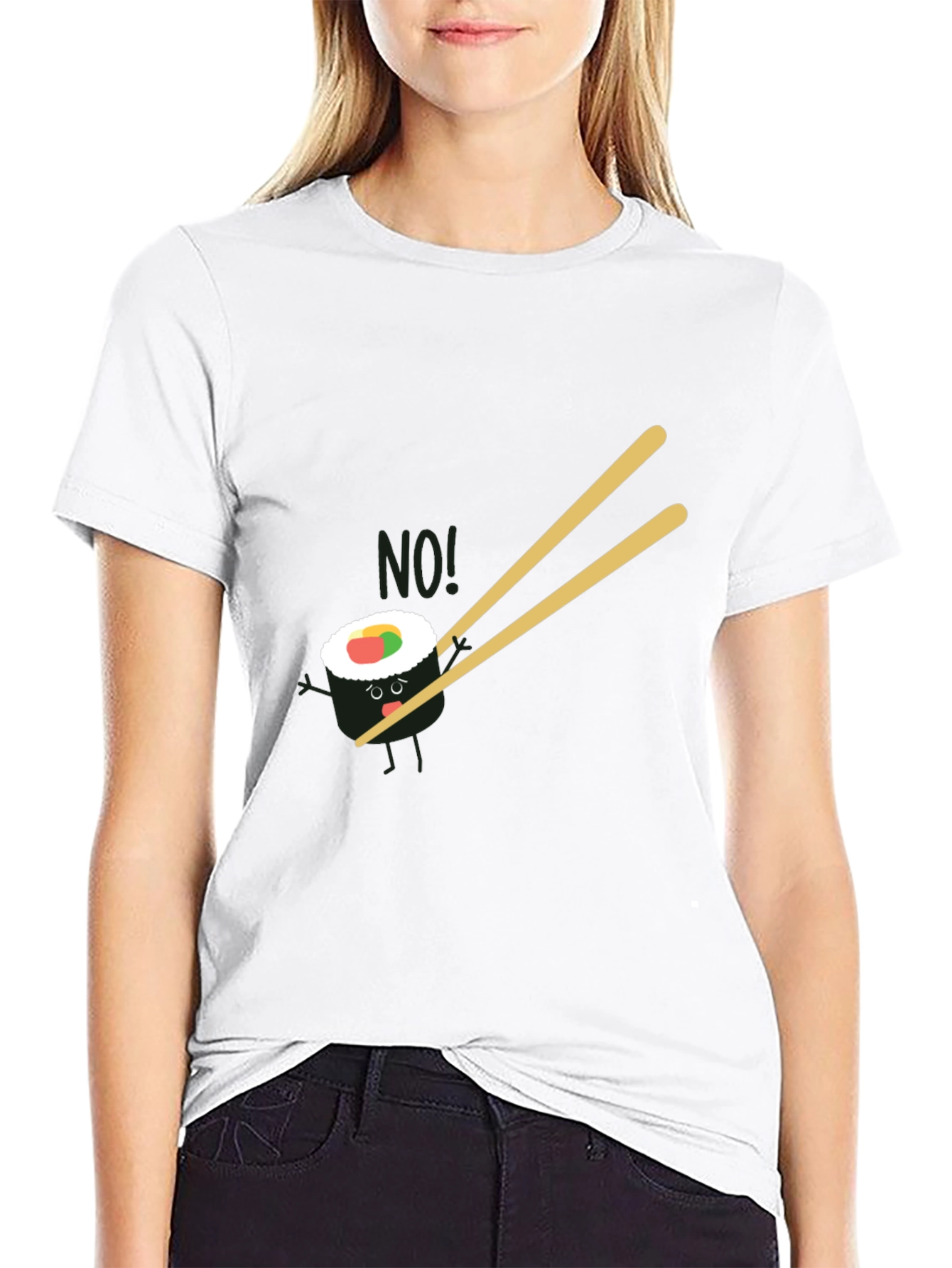 Sushi No! Graphic Black T-Shirt