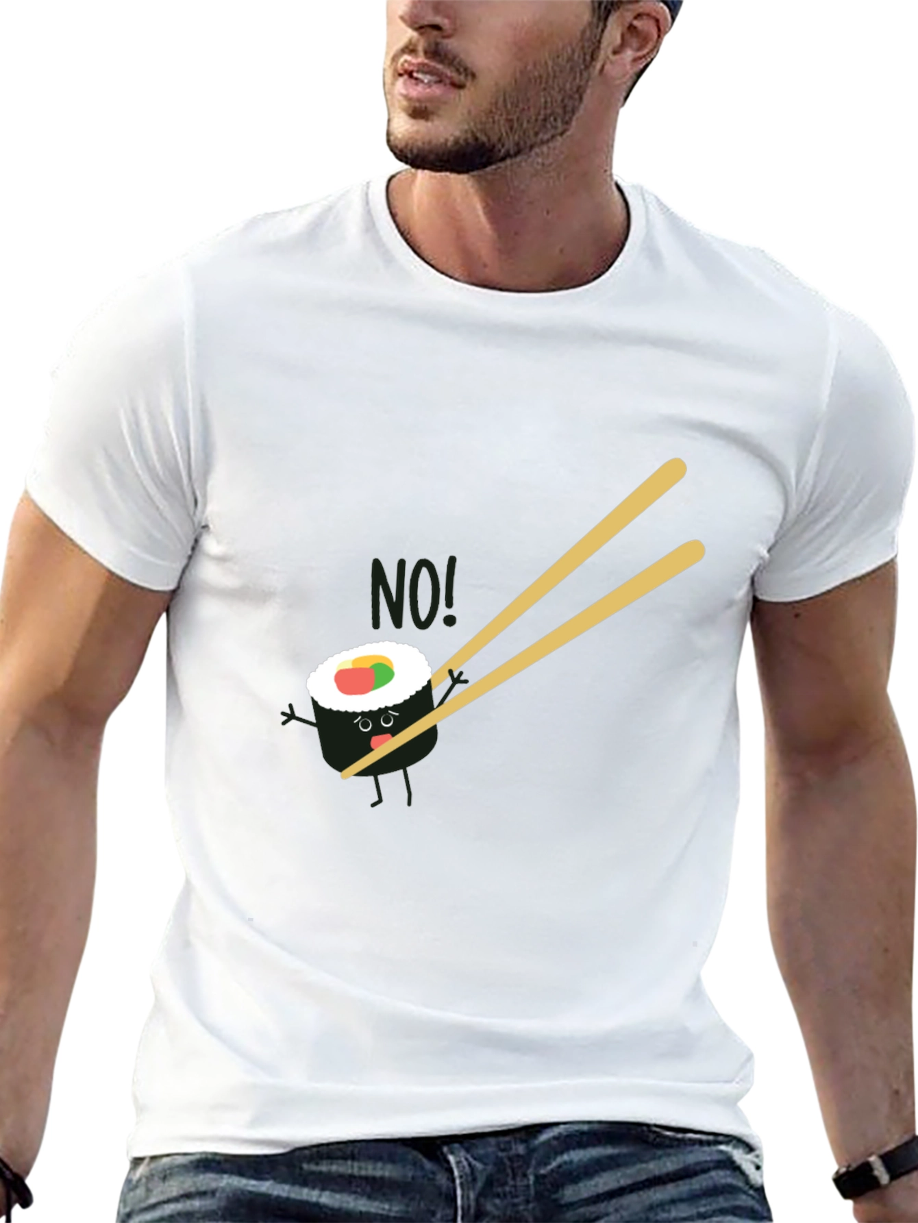 Sushi No! Graphic Black T-Shirt