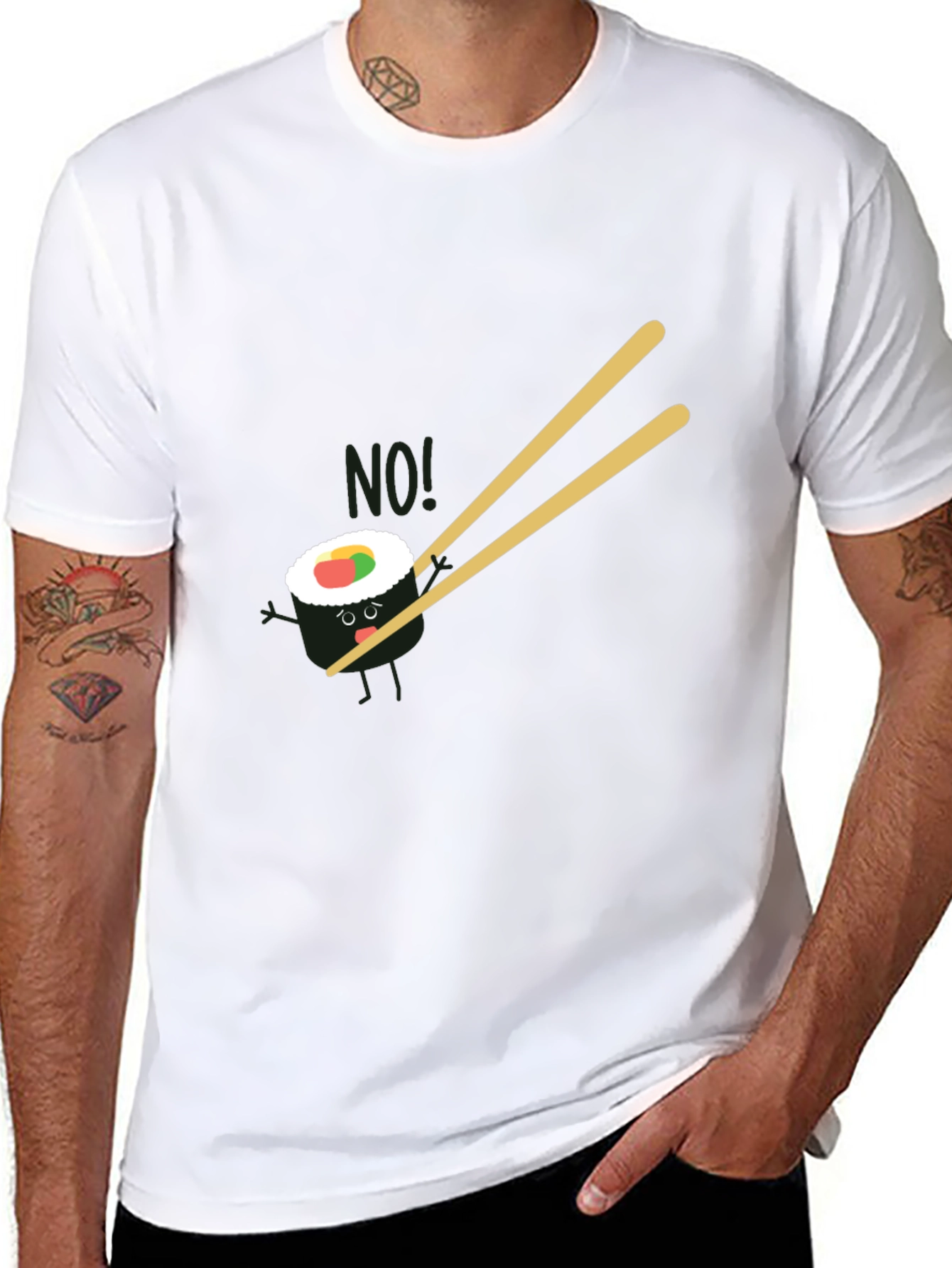 Sushi No! Graphic Black T-Shirt