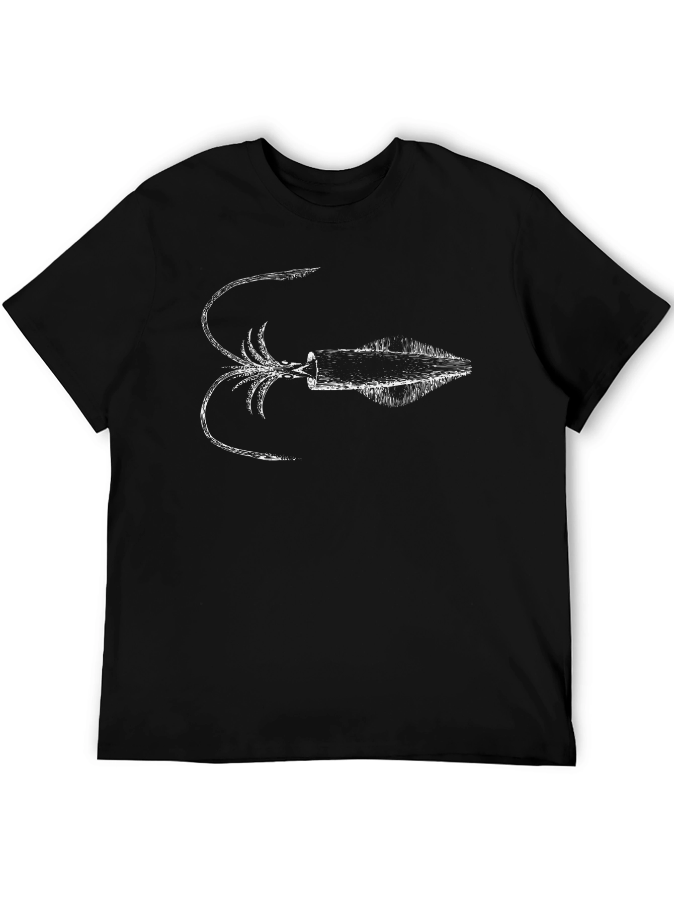 Squid Graphic Tee - Black Cotton T-Shirt