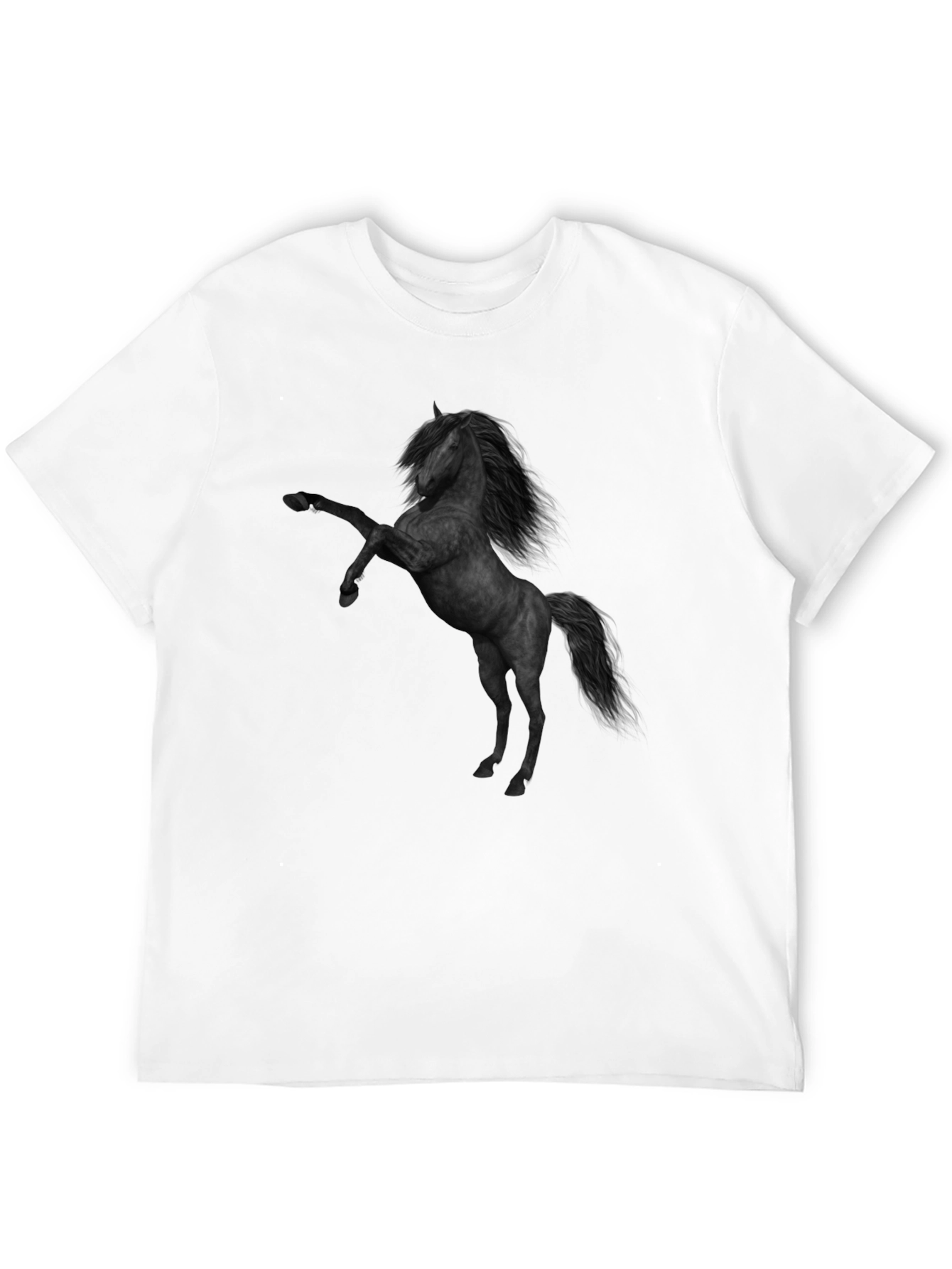 Black Horse Graphic Tee - Stylish Mens T-Shirt