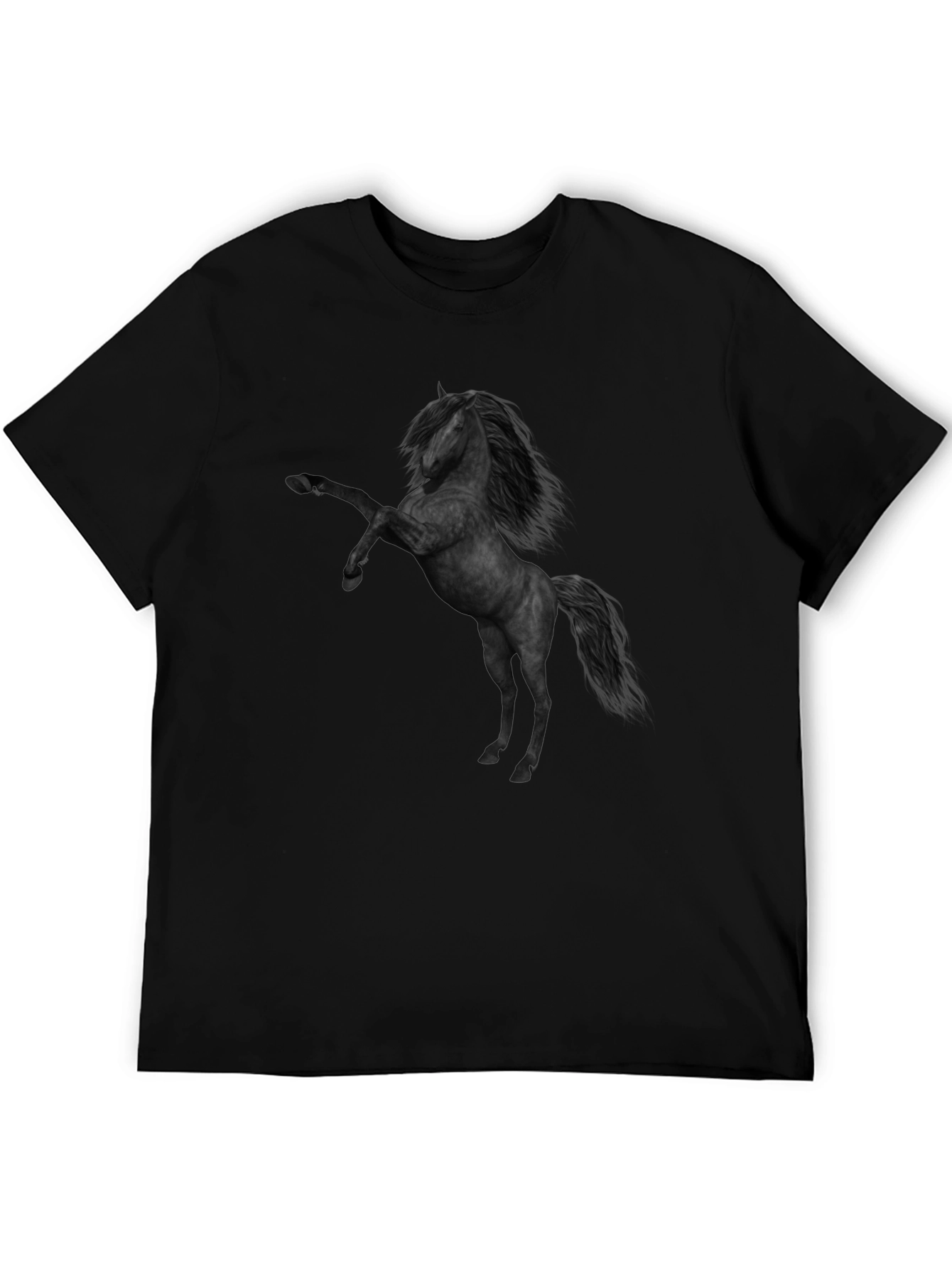 Black Horse Graphic Tee - Stylish Mens T-Shirt