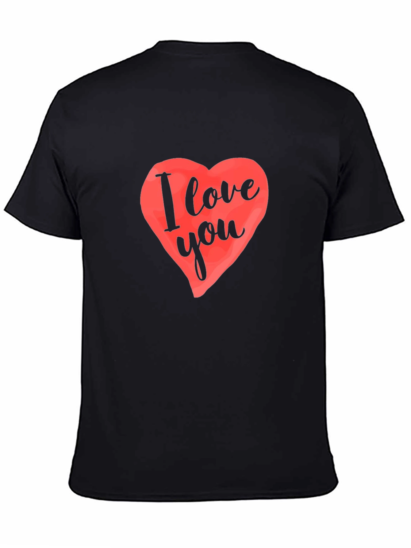I Love You Heart Graphic Black T-Shirt