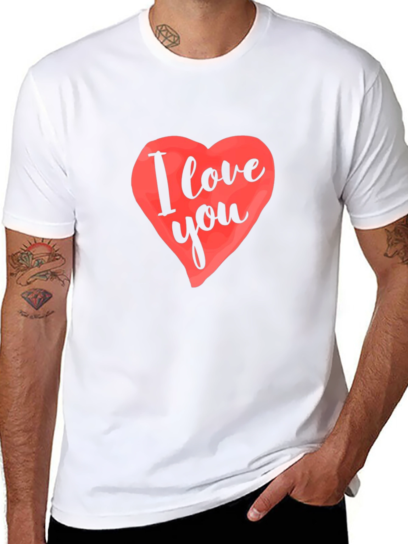 I Love You Heart Graphic Black T-Shirt