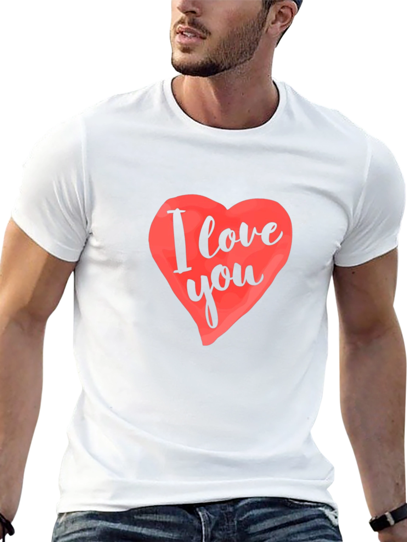 I Love You Heart Graphic Black T-Shirt