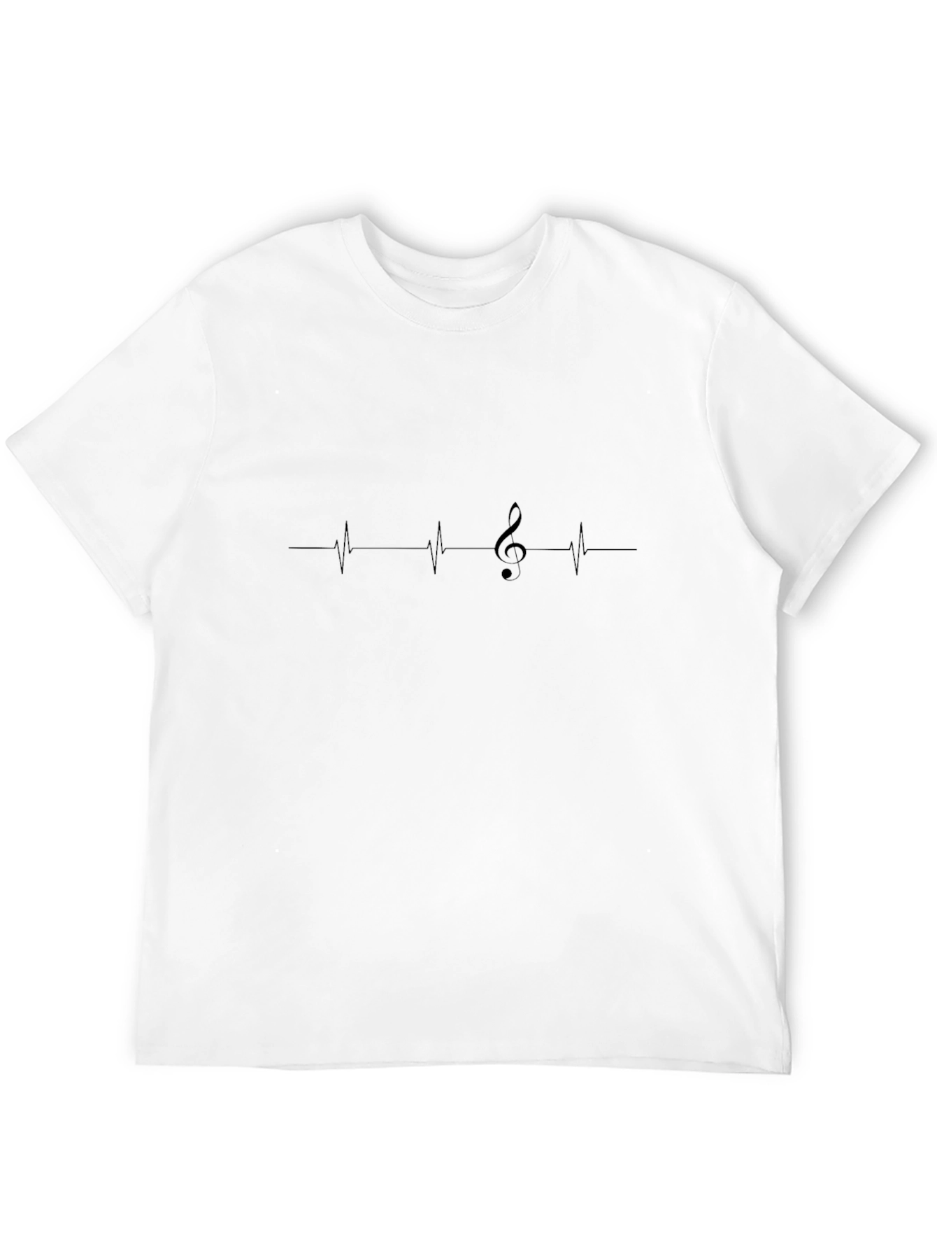 Music Heartbeat Tee - Black Cotton Graphic T-Shirt